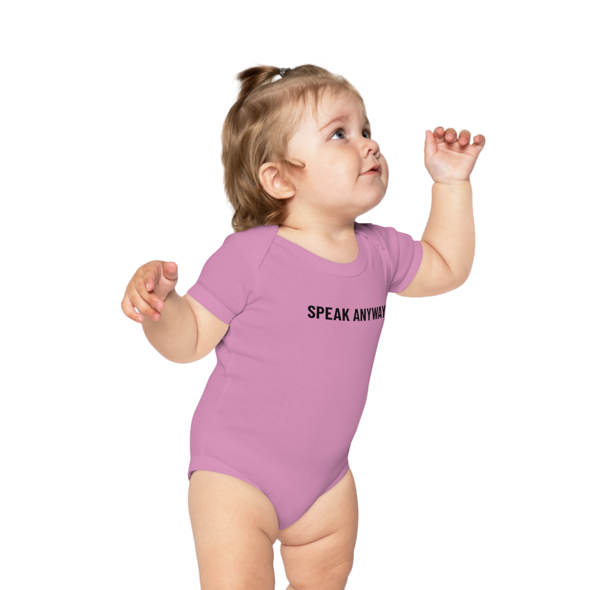Baby Bodysuit "Speak Anyway" with Gold Skull Graphic — Cute Edgy Infant Onesie - Image 12