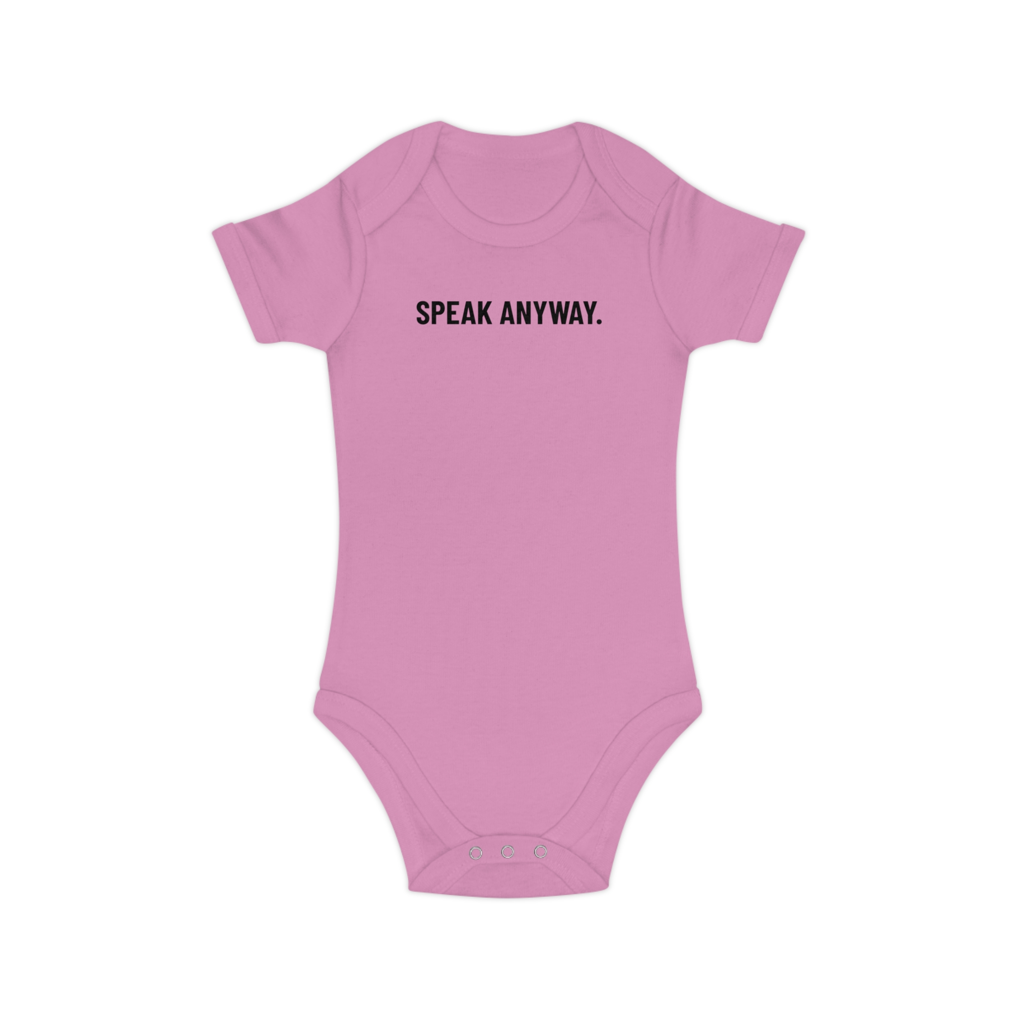 Baby Bodysuit "Speak Anyway" with Gold Skull Graphic — Cute Edgy Infant Onesie - Image 10
