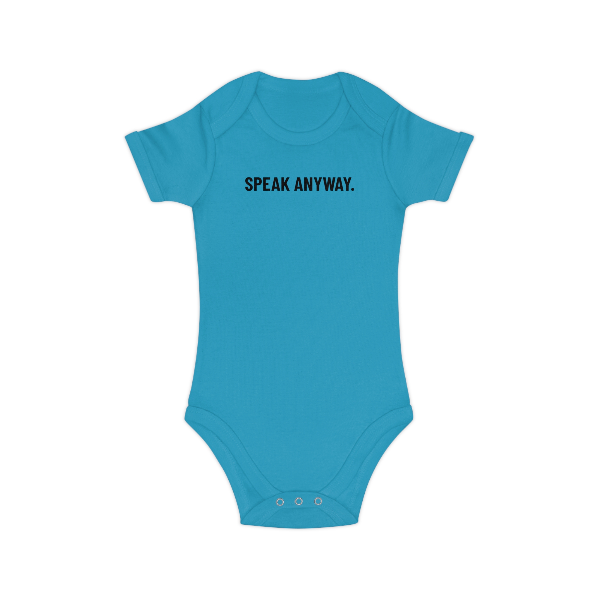Baby Bodysuit "Speak Anyway" with Gold Skull Graphic — Cute Edgy Infant Onesie - Image 7