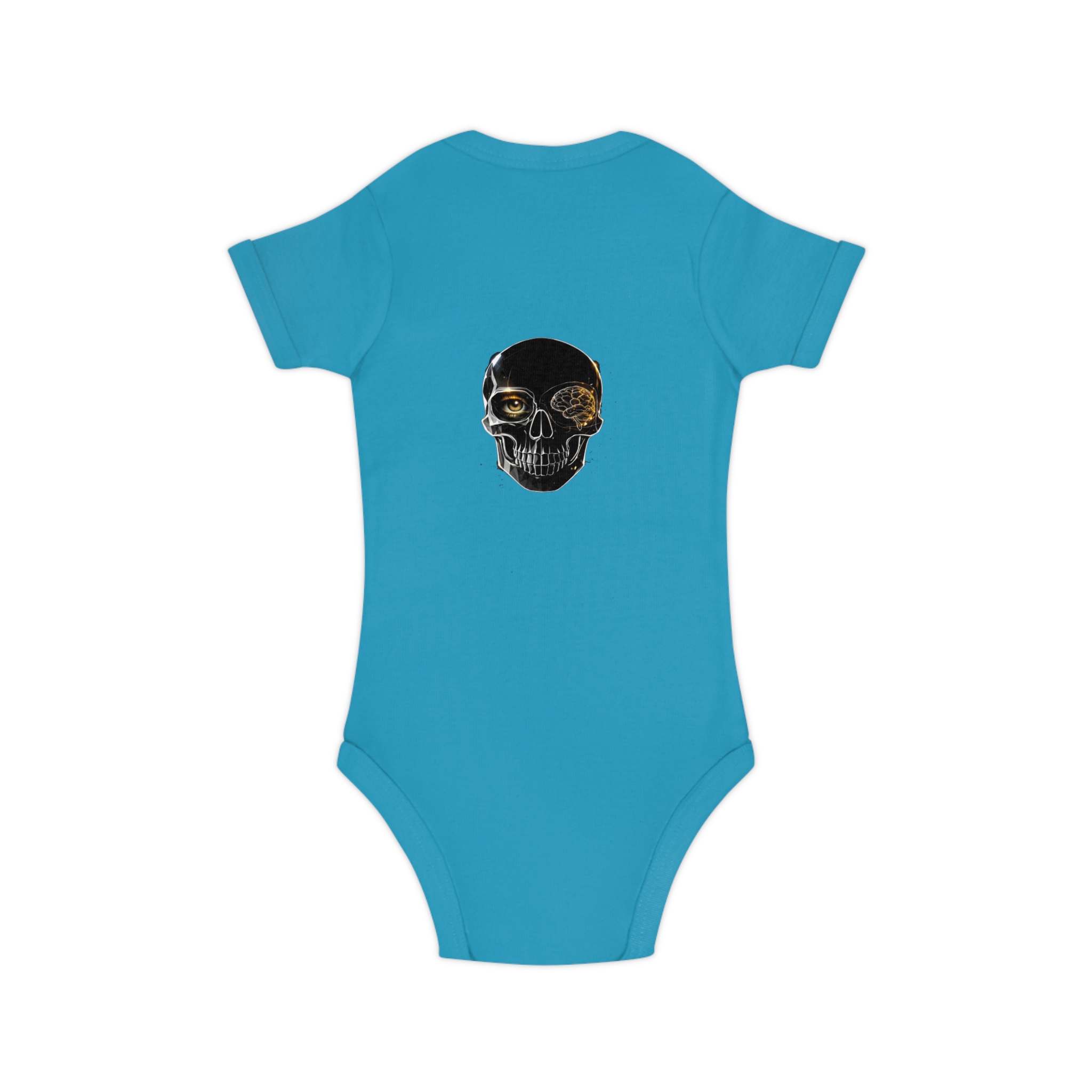 Baby Bodysuit "Speak Anyway" with Gold Skull Graphic — Cute Edgy Infant Onesie - Image 8