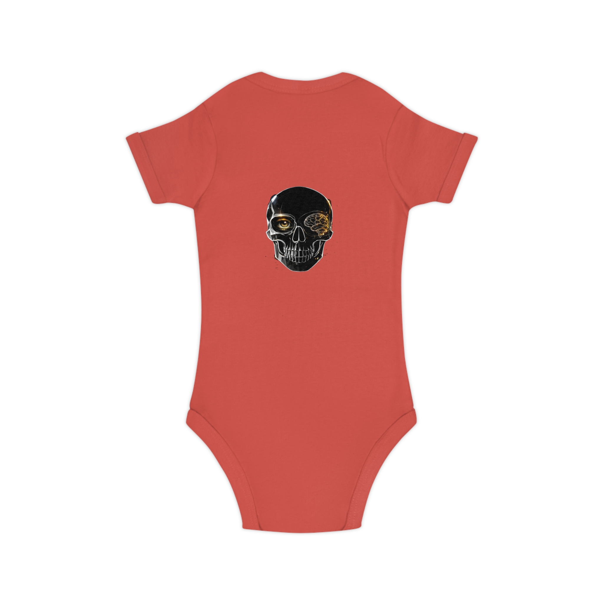Baby Bodysuit "Speak Anyway" with Gold Skull Graphic — Cute Edgy Infant Onesie - Image 5
