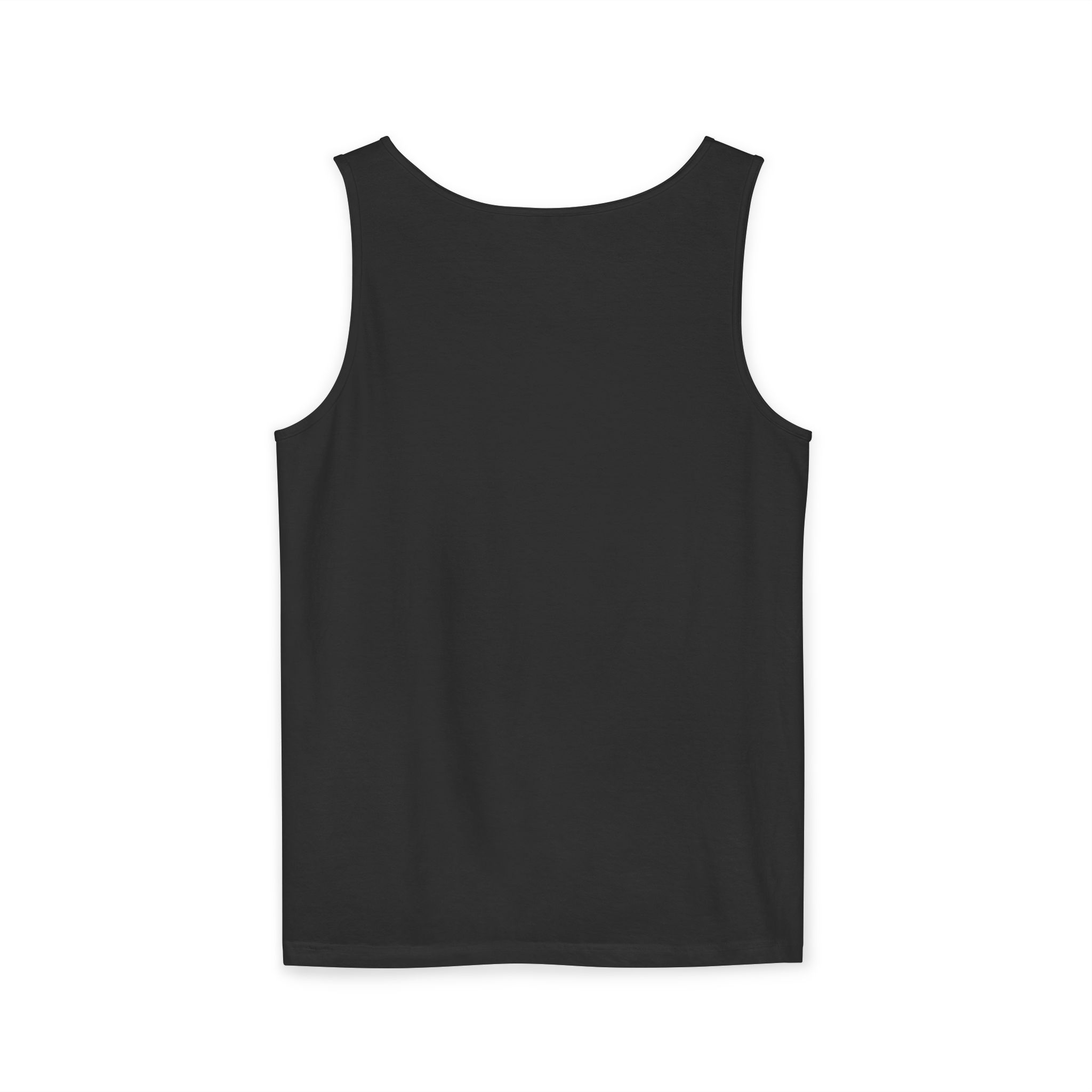 Think. Minimalist Black Tank Top — Small Chest Text Graphic - Image 3