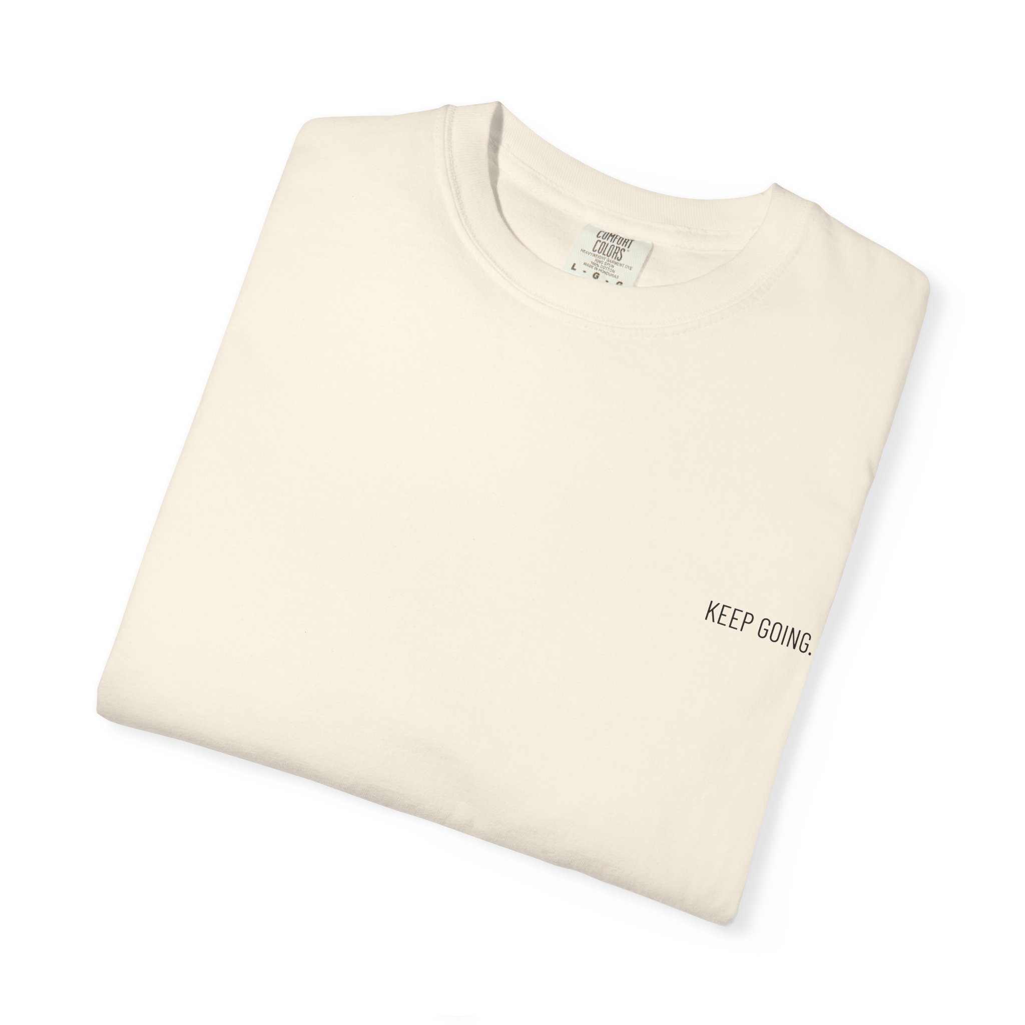 Peace Moon T-Shirt — Minimal 'Keep Going' Graphic Tee with Repeating Peace Moon Back Print - Image 16