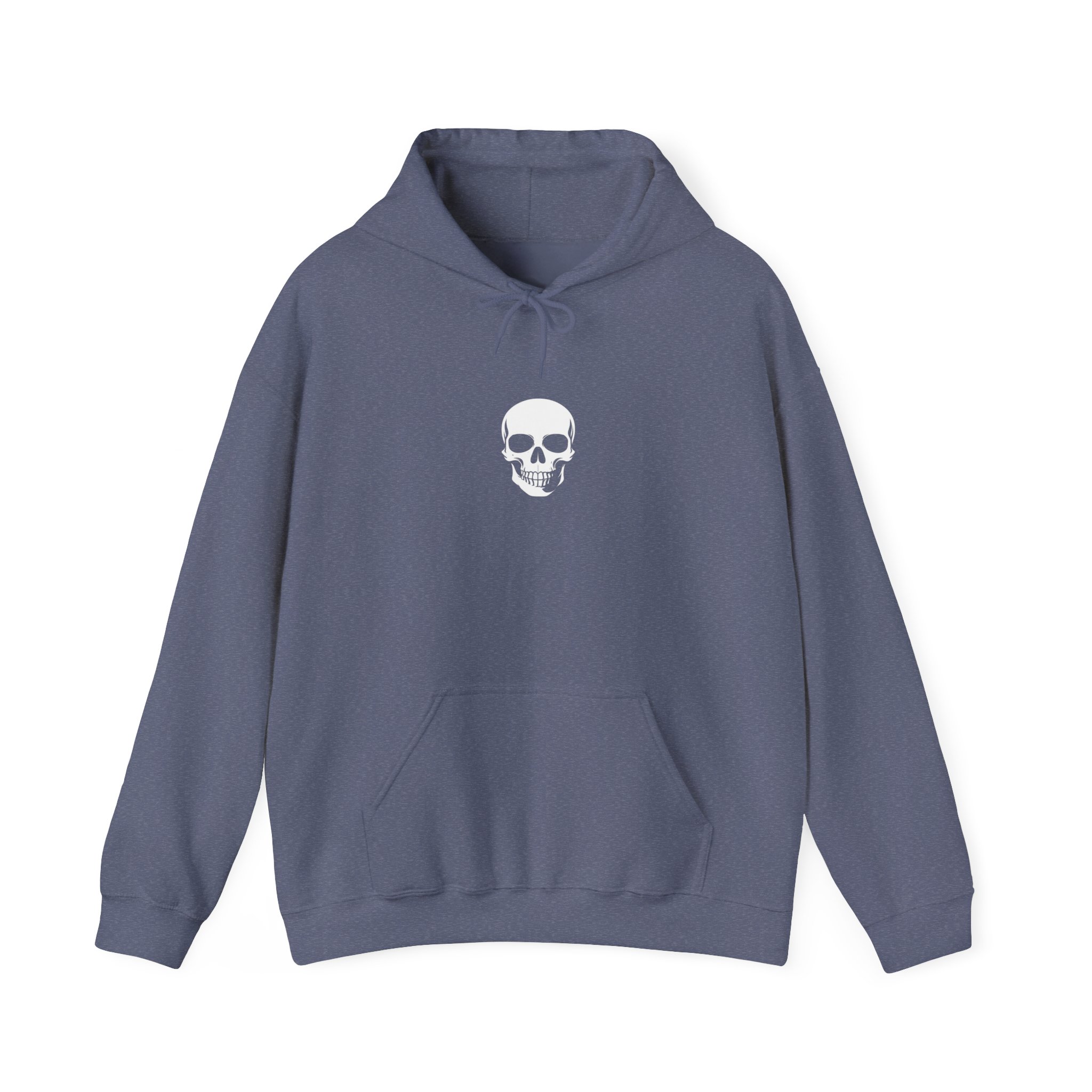 Minimal Skull Hoodie — Subtle White Skull Chest Design - Image 38