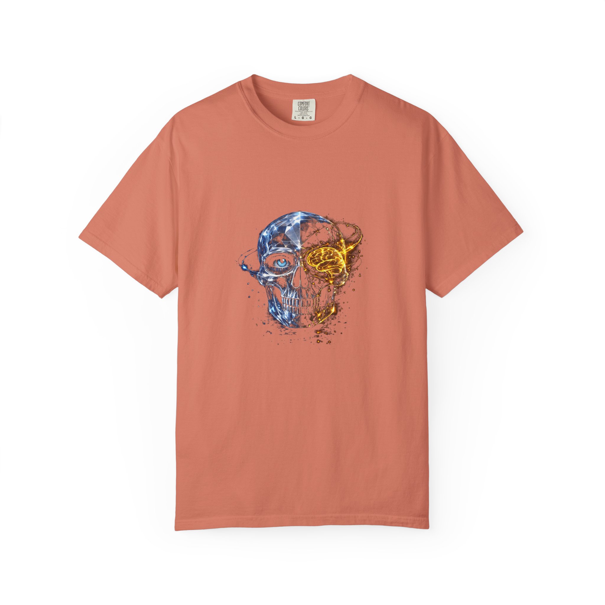 Skull and Rose Art Tee — Watercolor Skull Graphic T-Shirt - Image 5