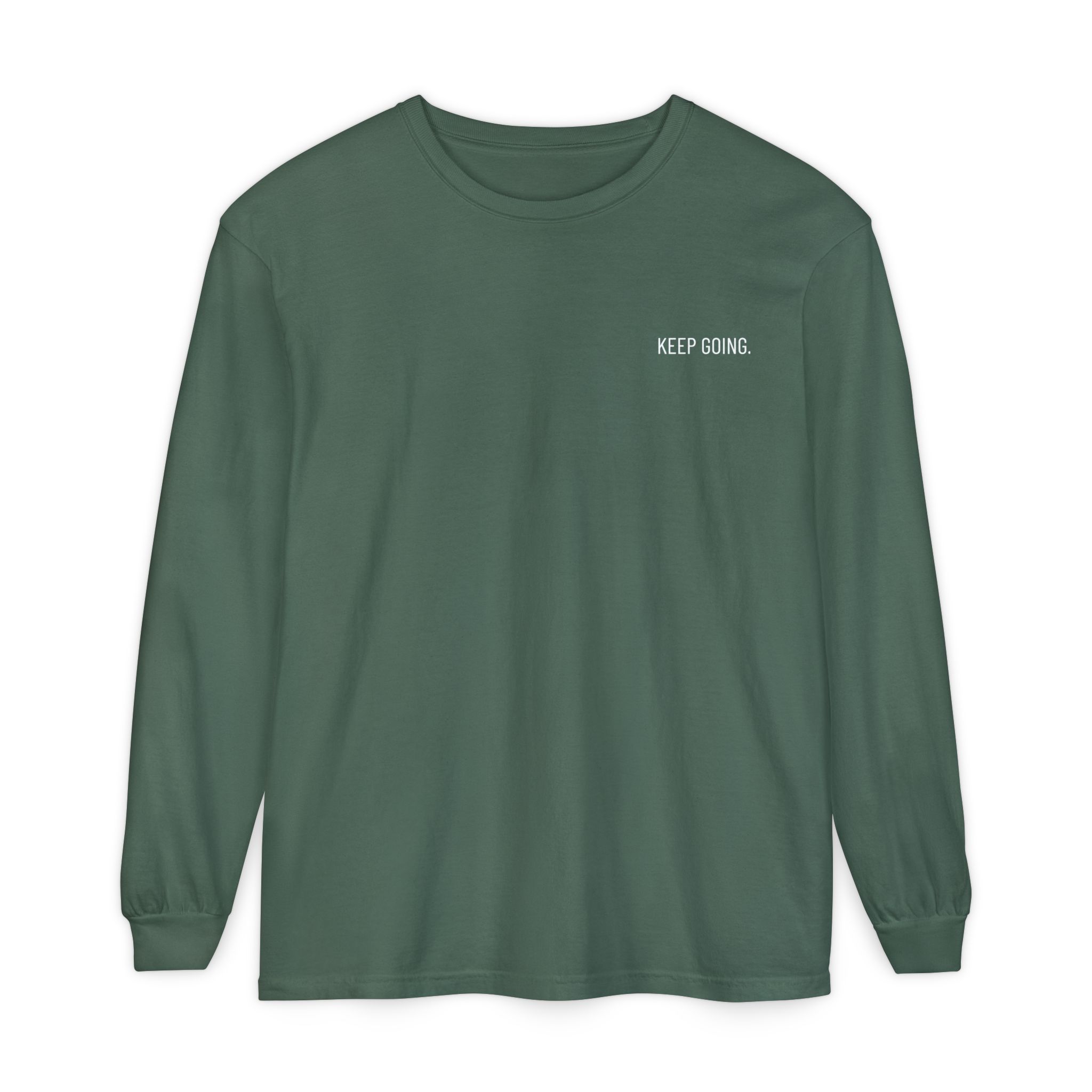 Skull Graphic Long Sleeve Tee — "Keep Going" Minimalist Motivation - Image 8