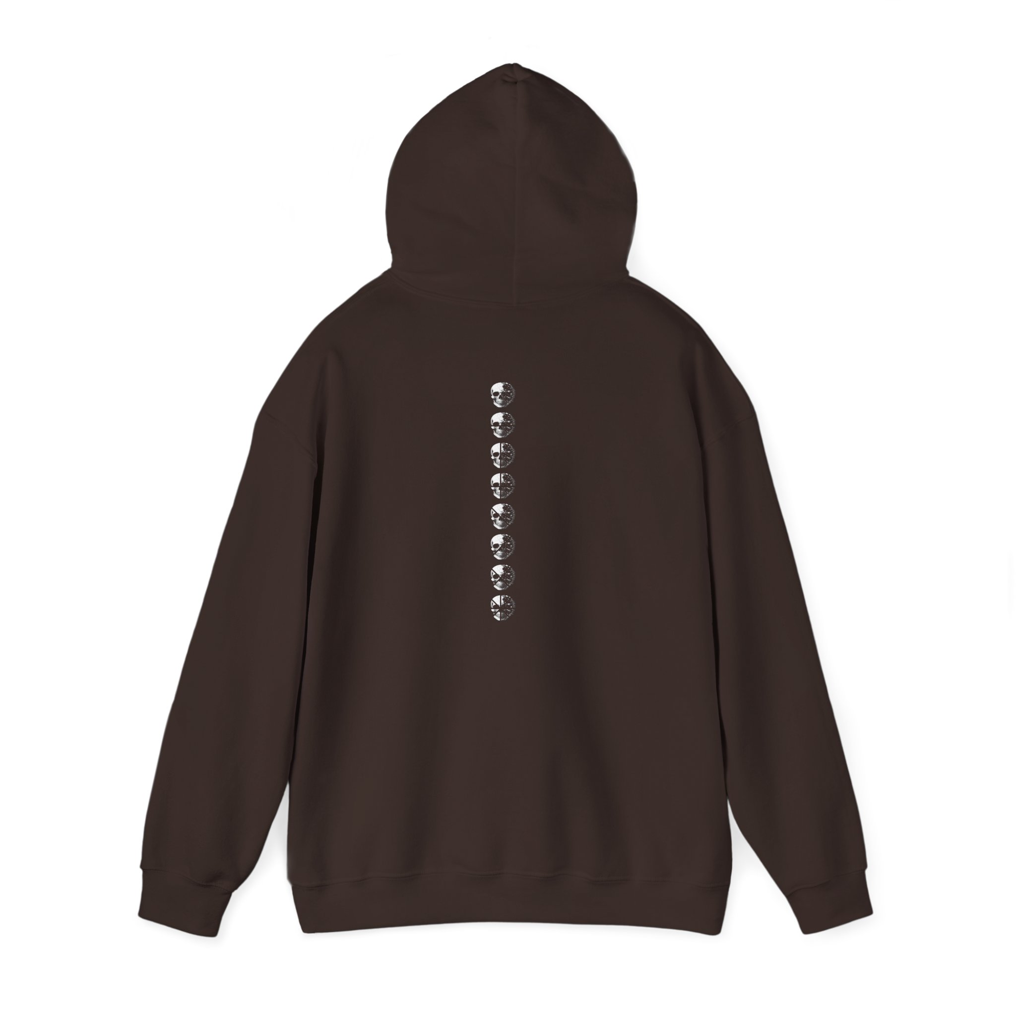 Minimal Skull Hoodie — Subtle White Skull Chest Design - Image 24