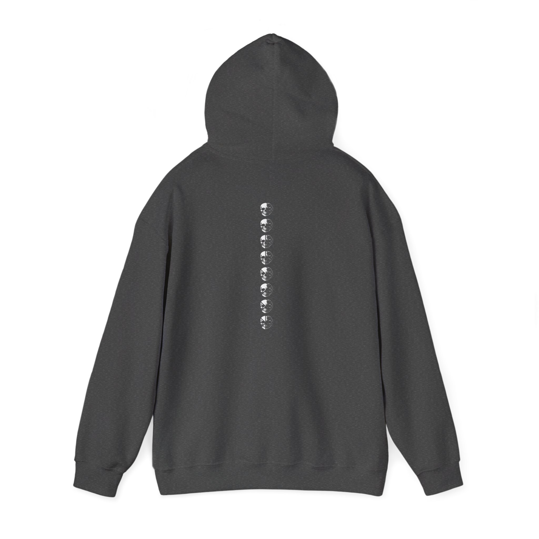 Minimal Skull Hoodie — Subtle White Skull Chest Design - Image 32