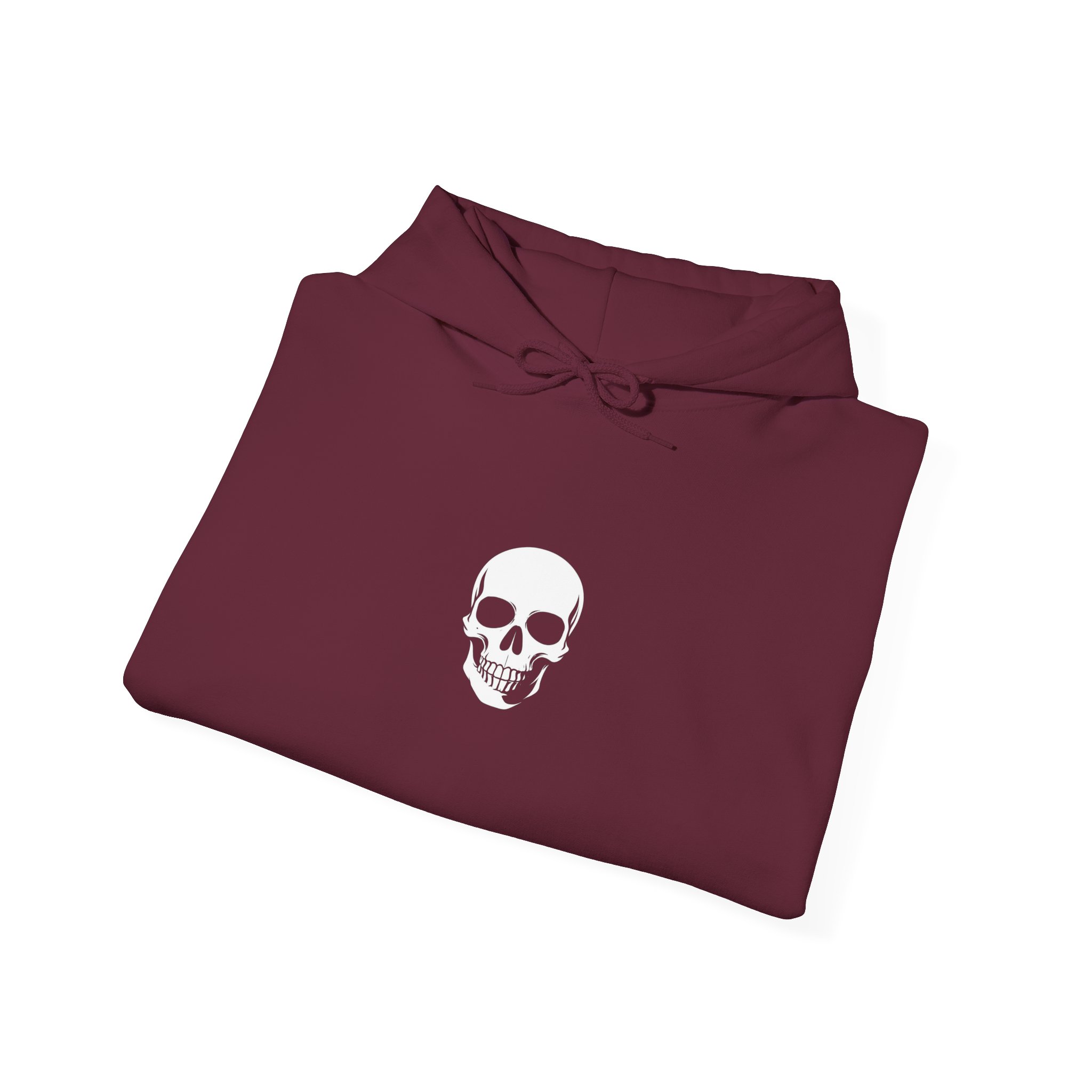 Minimal Skull Hoodie — Subtle White Skull Chest Design - Image 21