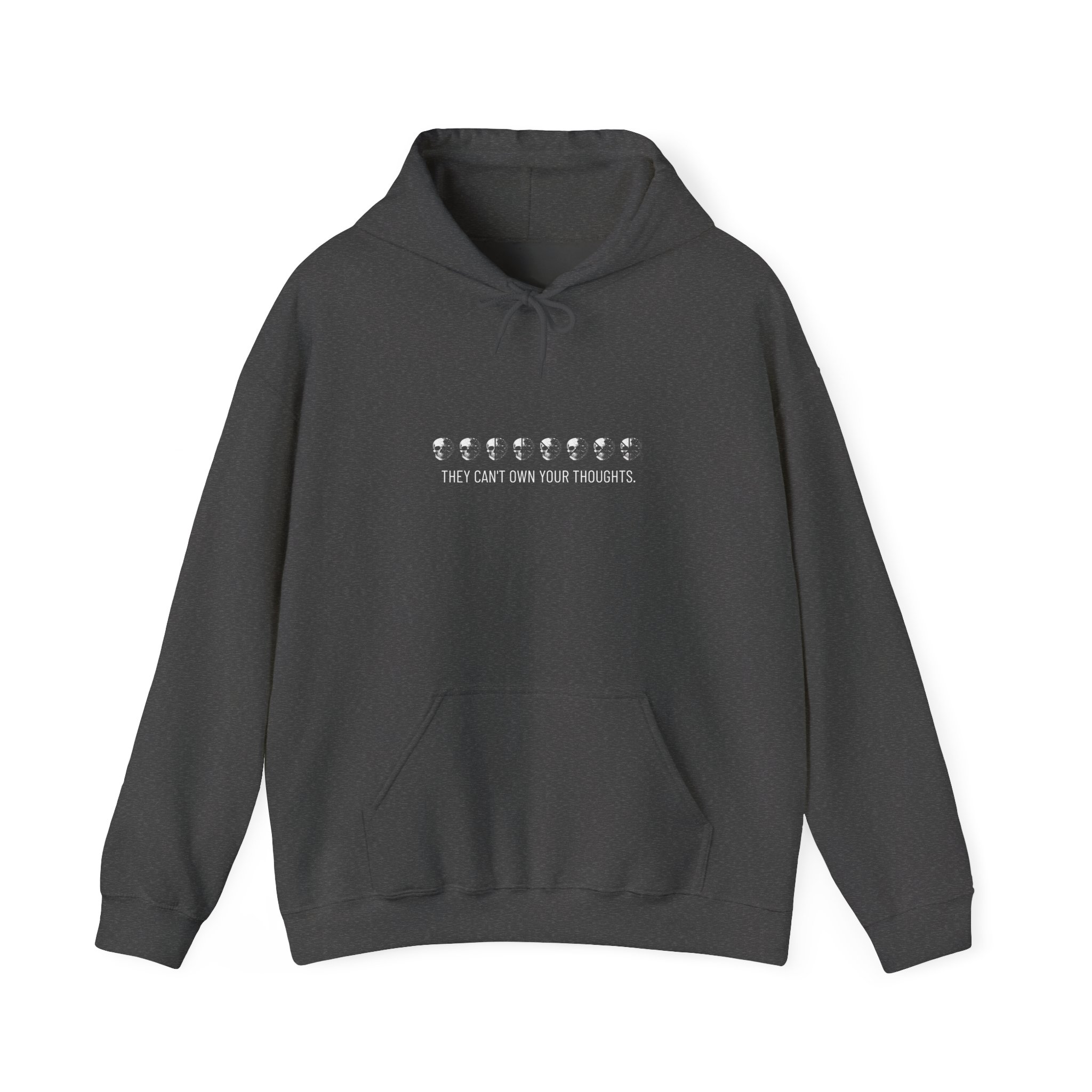 Hoodie — "They Can't Own Your Thoughts" Gothic Skull Graphic Hoodie - Image 14