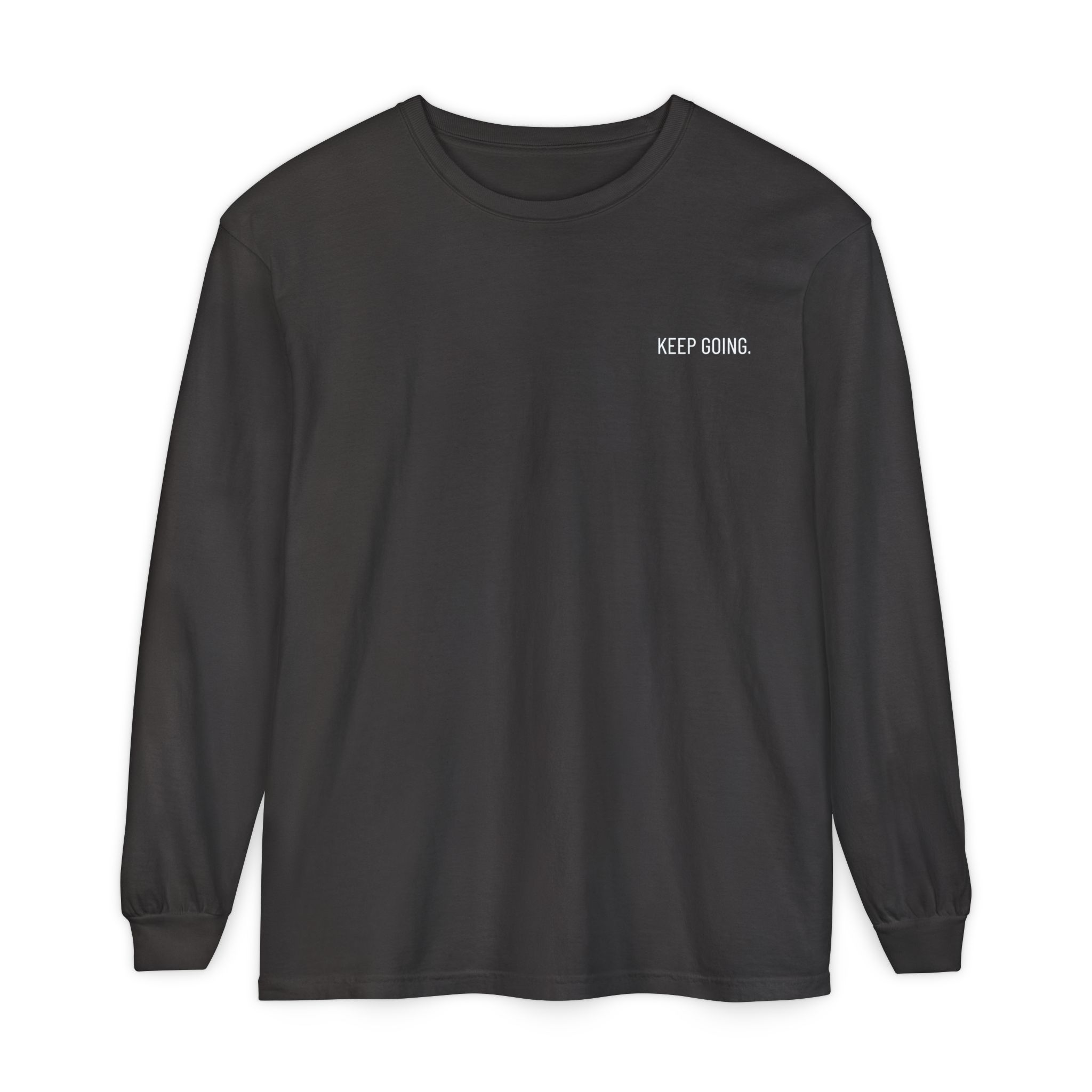Skull Graphic Long Sleeve Tee — "Keep Going" Minimalist Motivation - Image 14