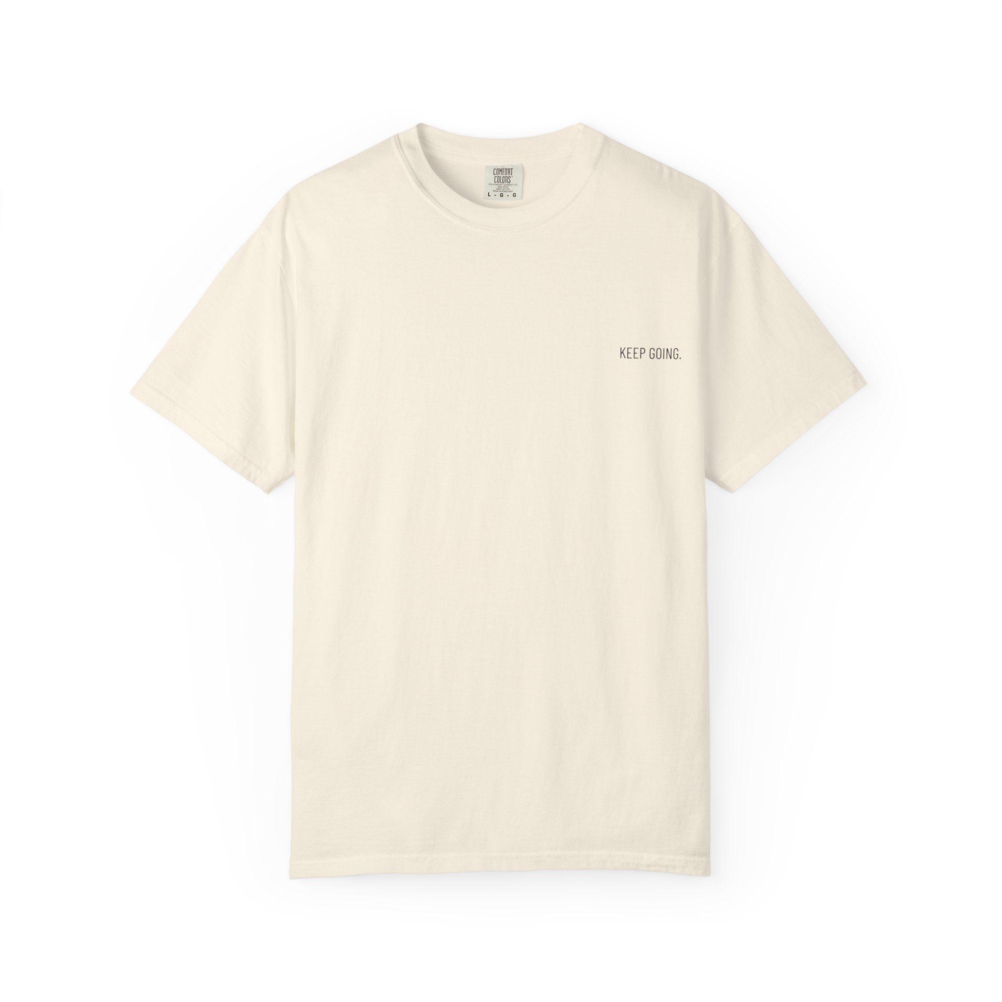 Peace Moon T-Shirt — Minimal 'Keep Going' Graphic Tee with Repeating Peace Moon Back Print - Image 14