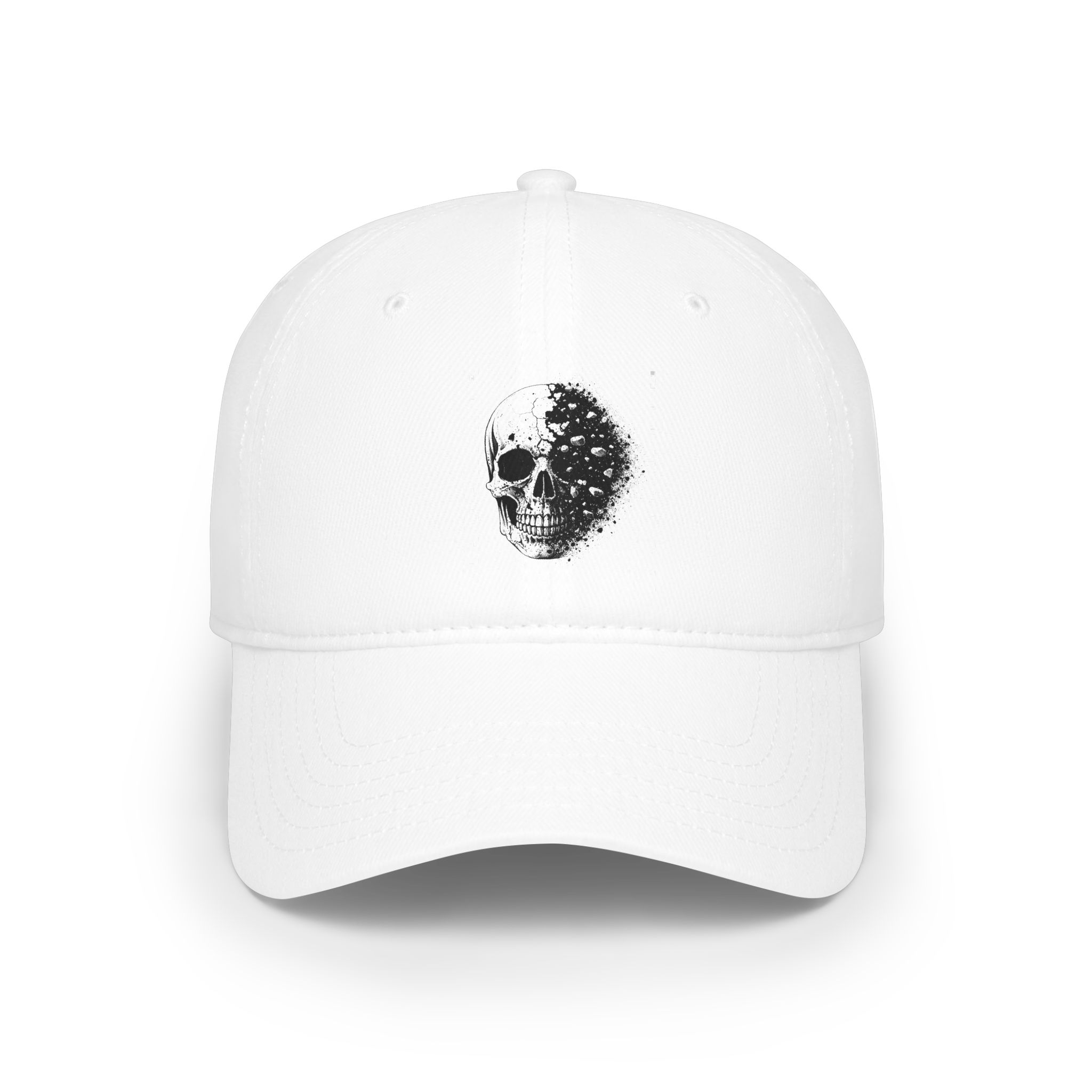 Skull Fade Low Profile Baseball Cap — Minimal Gothic Moon Skull Design - Image 2
