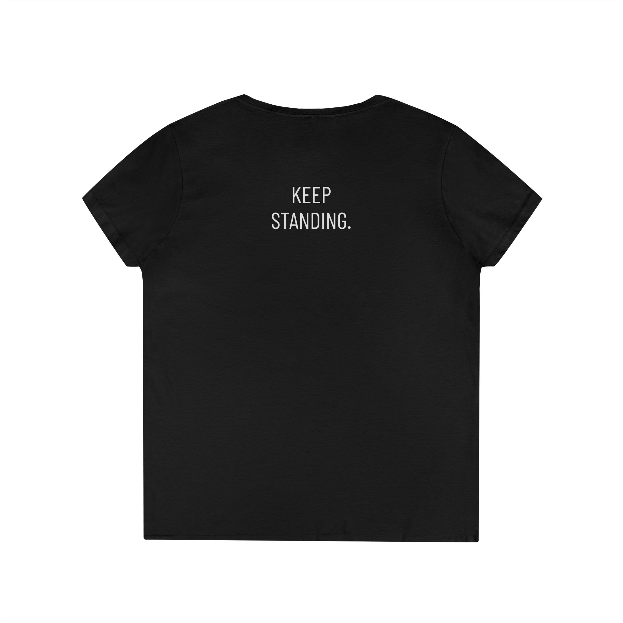 V-Neck T-Shirt — Minimalist Skull - Image 3