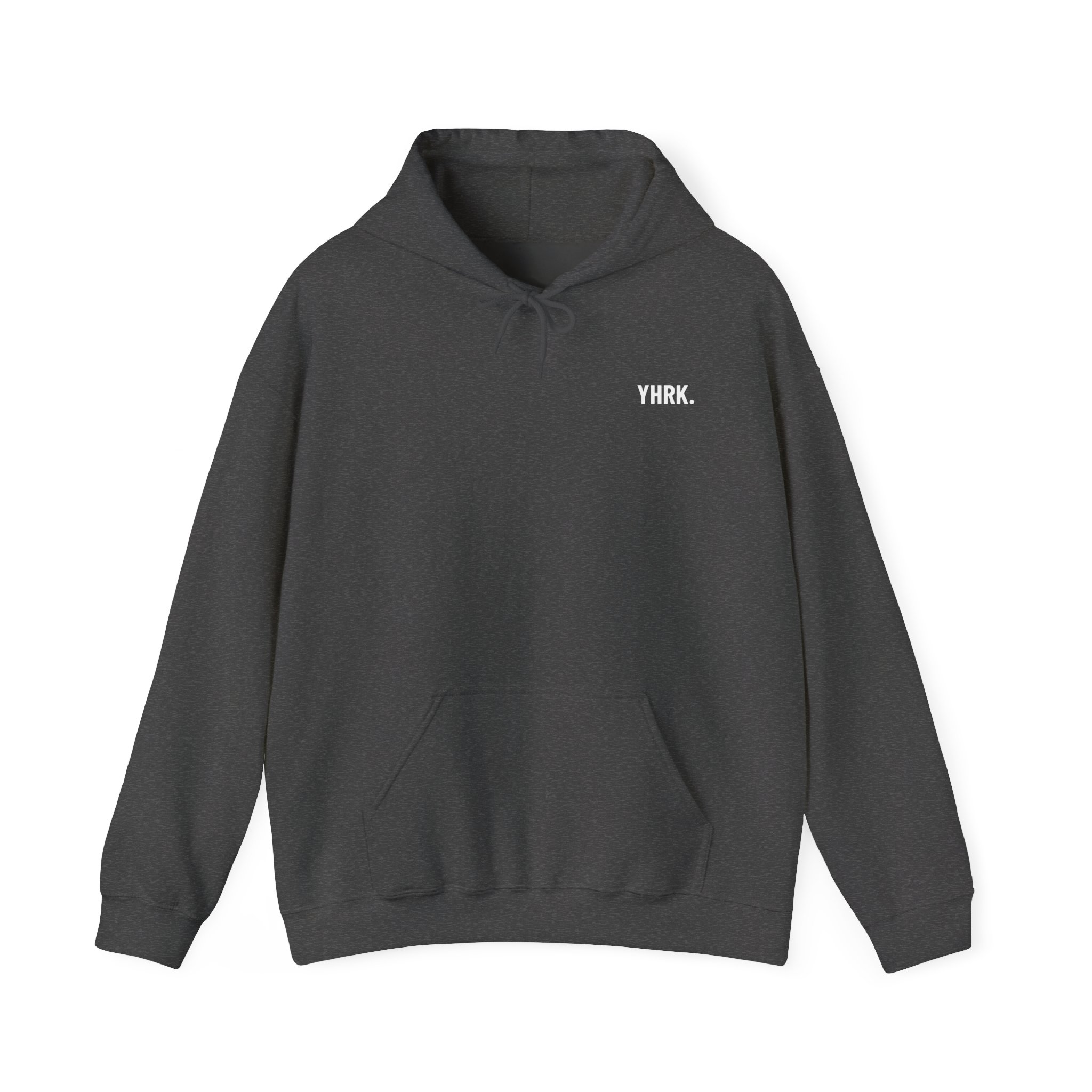 Minimal 'YHRK.' Black Hoodie – Small Chest Logo, Casual Streetwear - Image 10