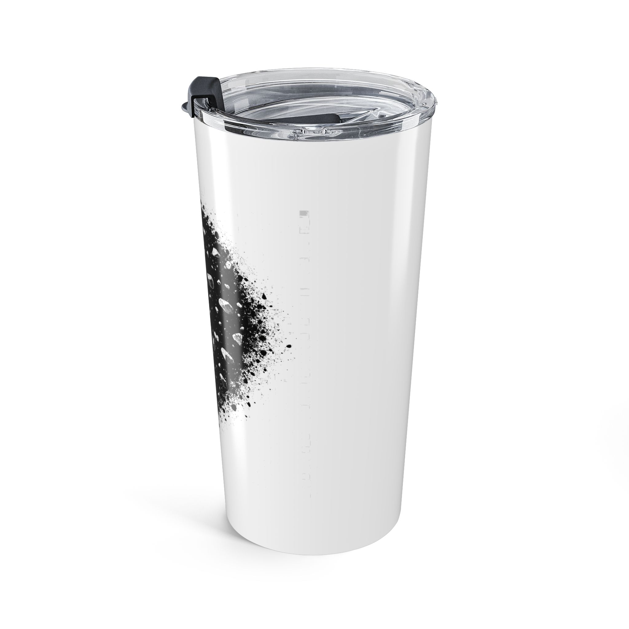 20oz Skull Tumbler — Black Splatter Skull Stainless Steel Travel Cup - Image 5