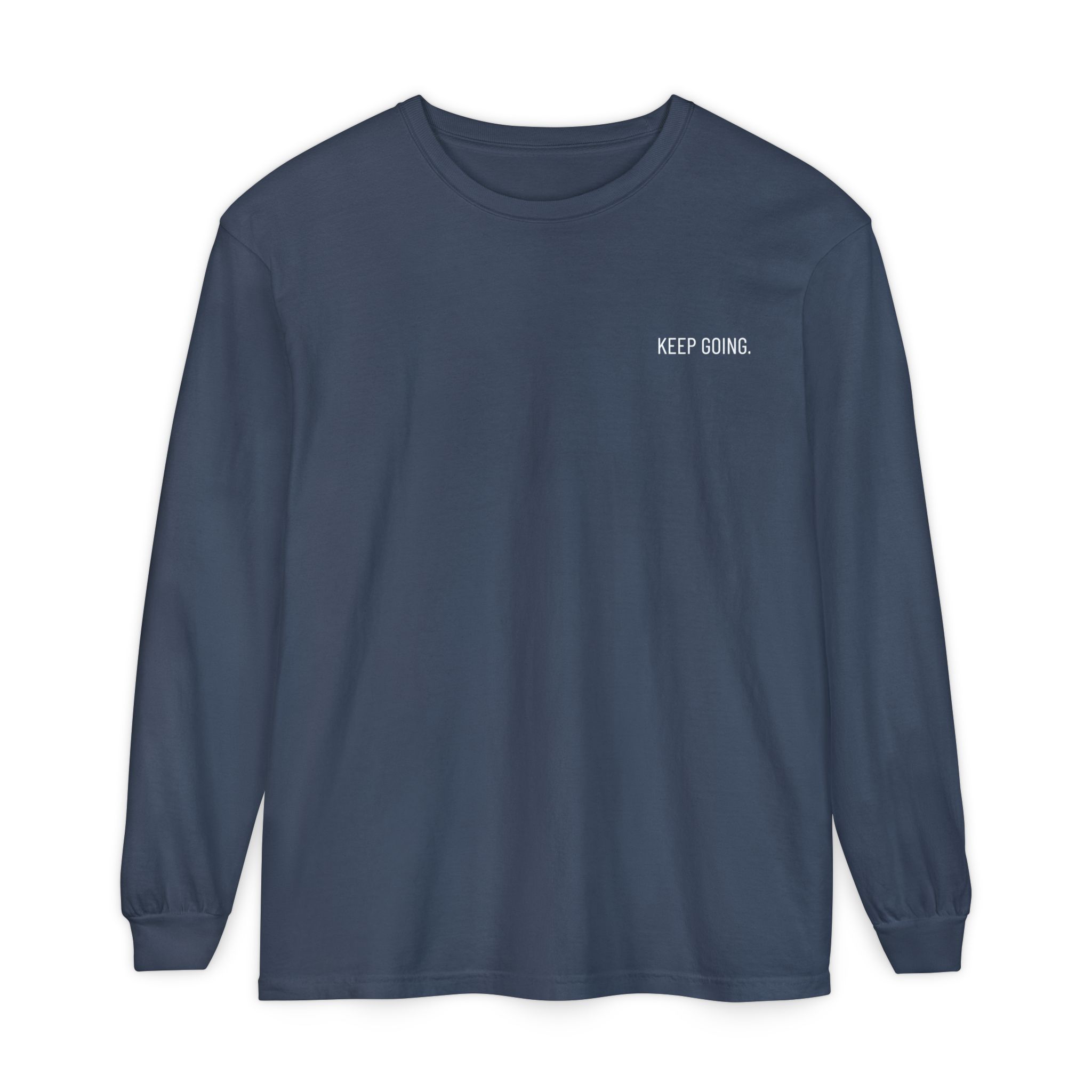 Skull Graphic Long Sleeve Tee — "Keep Going" Minimalist Motivation - Image 10