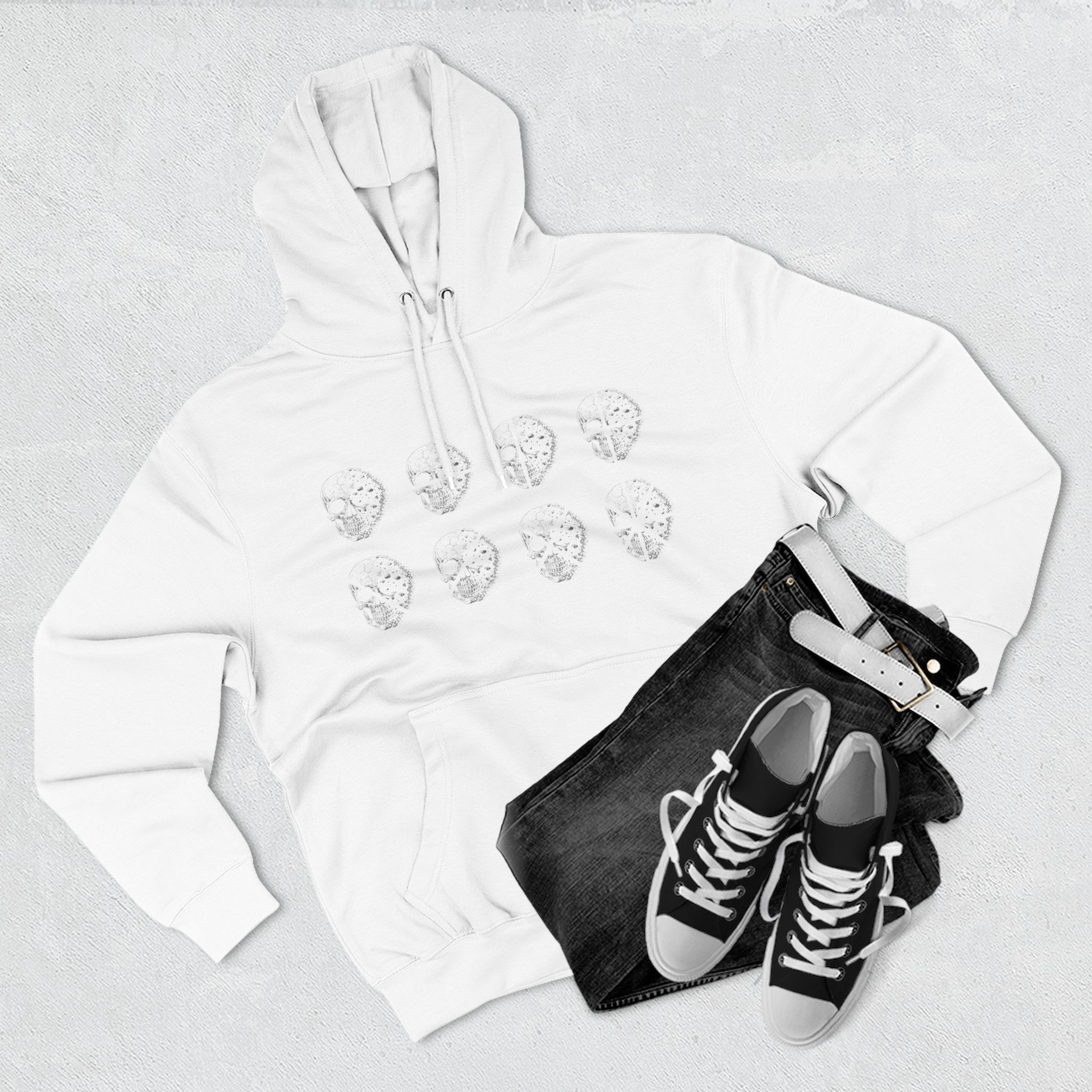 Stay Lucid Hoodie — Minimal Lunar Skull Graphic Pullover - Image 3
