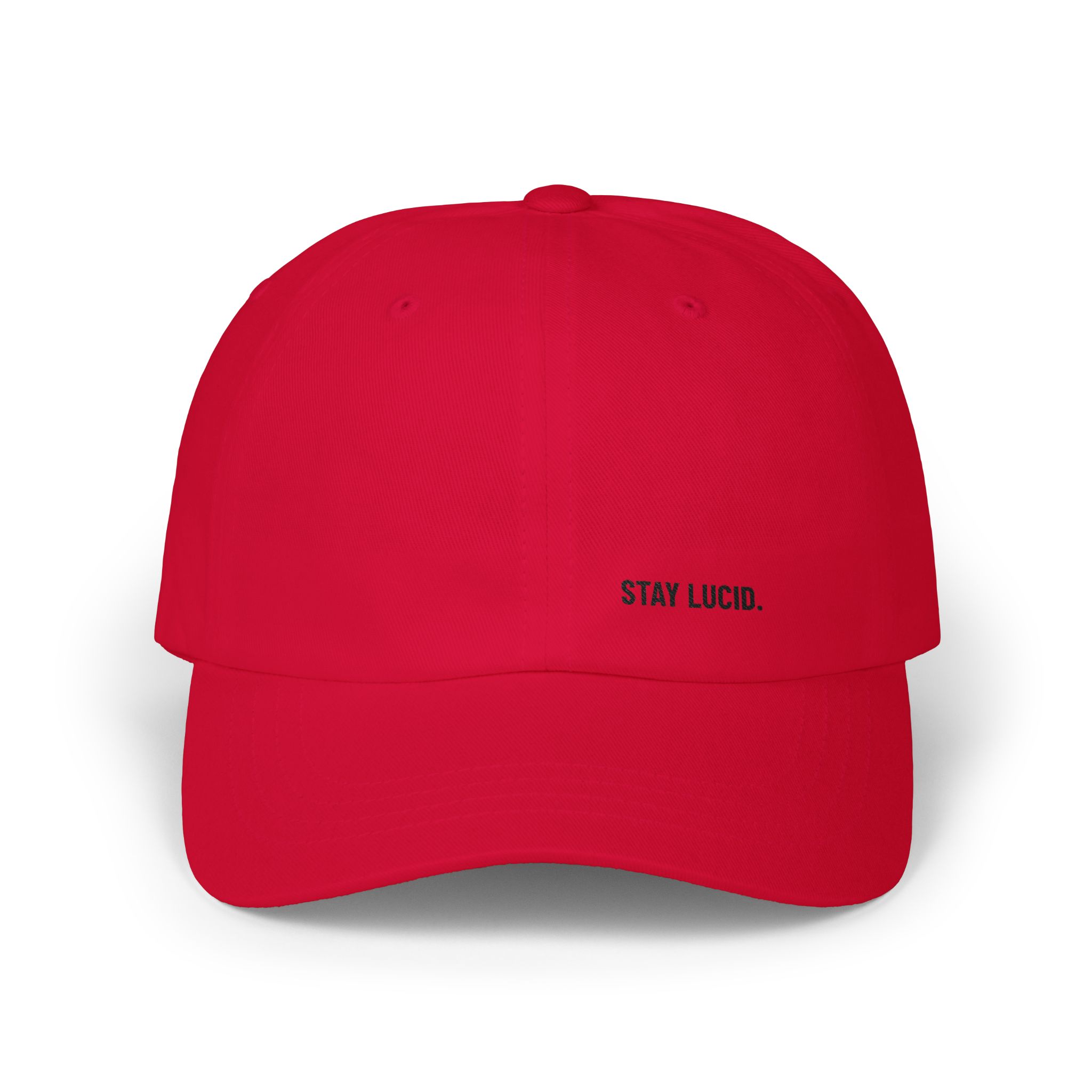 Stay Lucid Dad Cap — Minimal Embroidered White Baseball Hat - Image 25