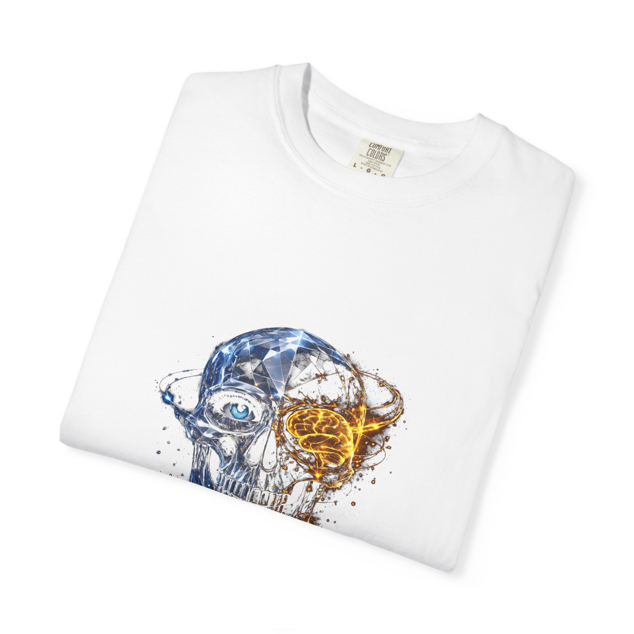 Skull and Rose Art Tee — Watercolor Skull Graphic T-Shirt - Image 4