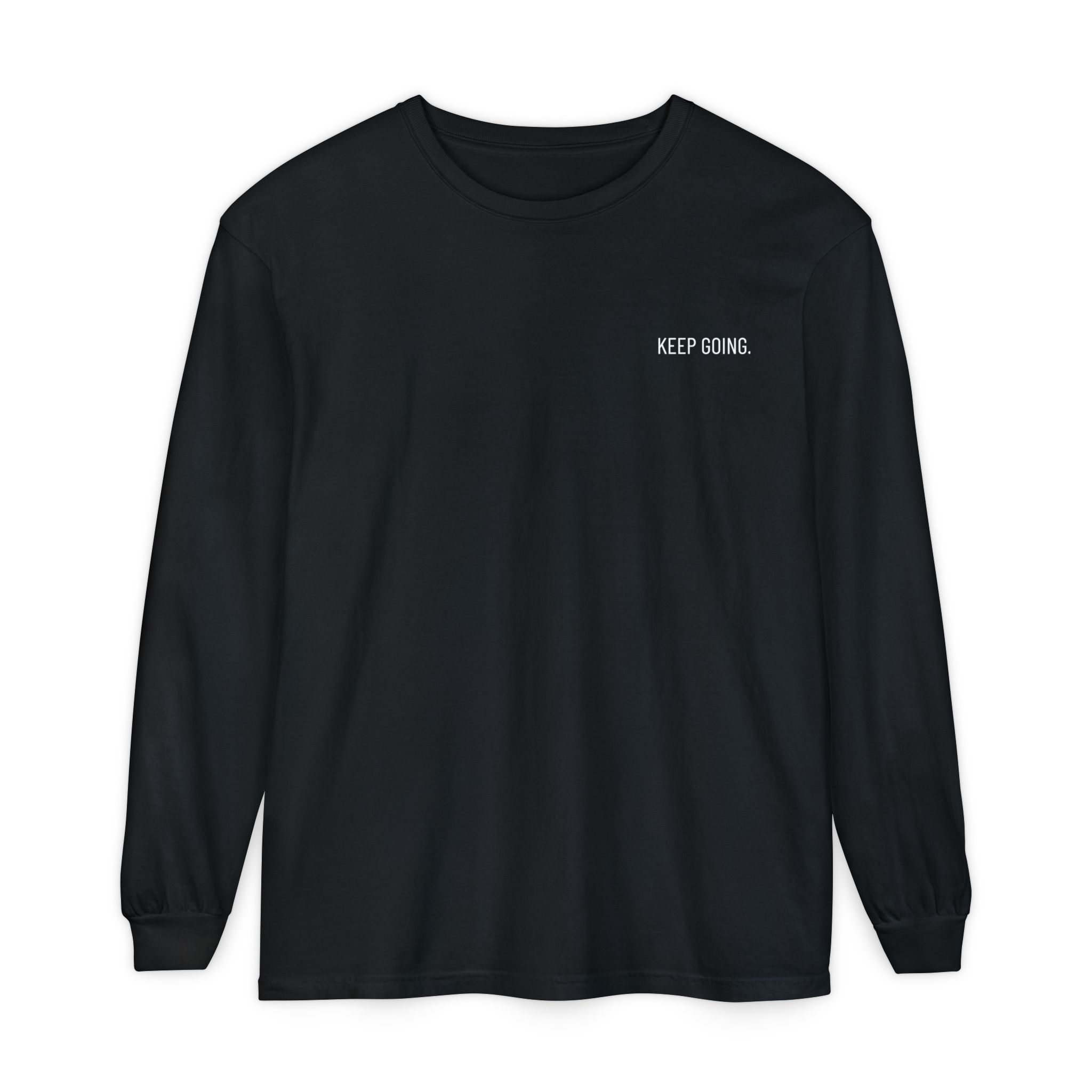 Skull Graphic Long Sleeve Tee — "Keep Going" Minimalist Motivation - Image 16