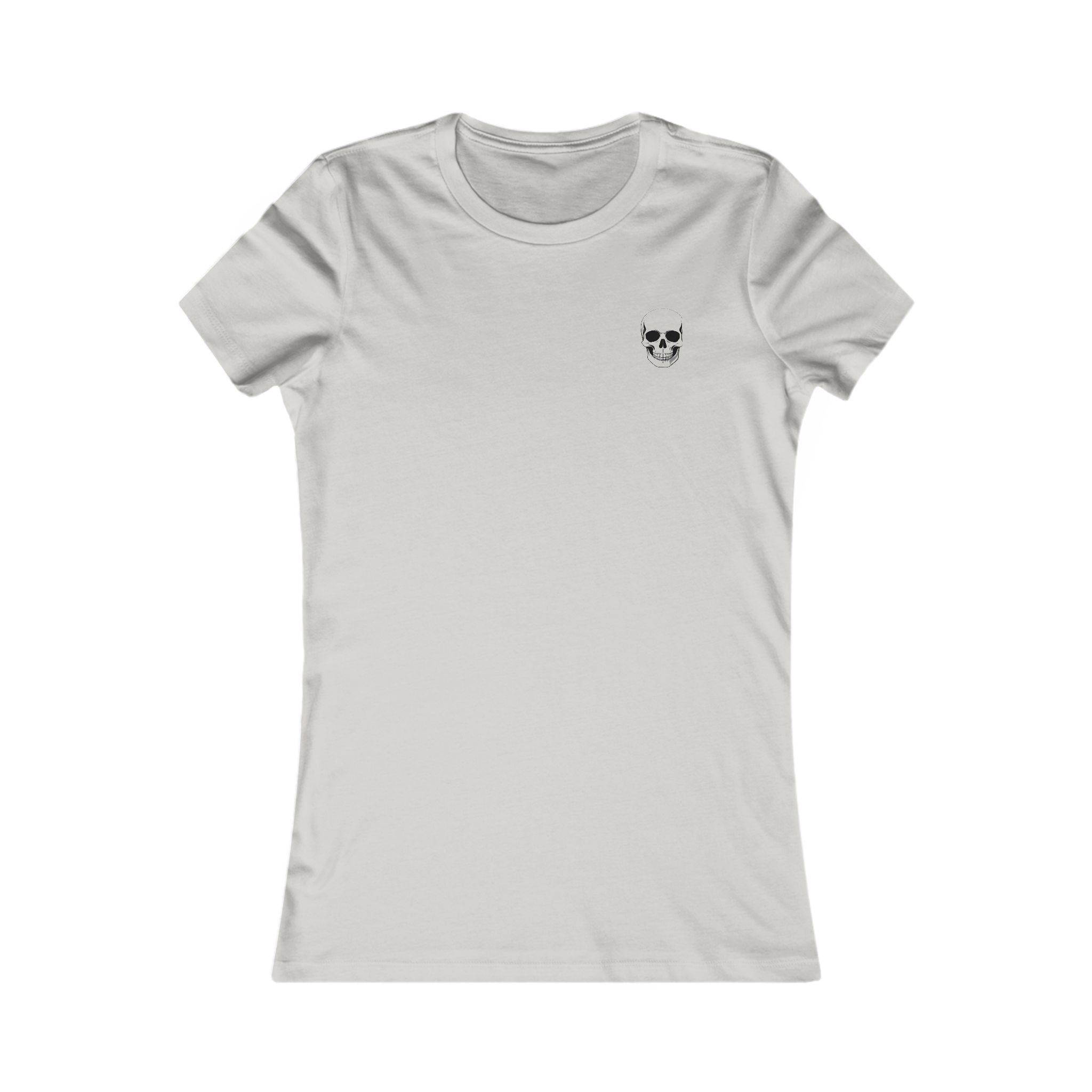 Women's Skull Chest Tee — Minimal Small Skull Graphic Shirt - Image 5