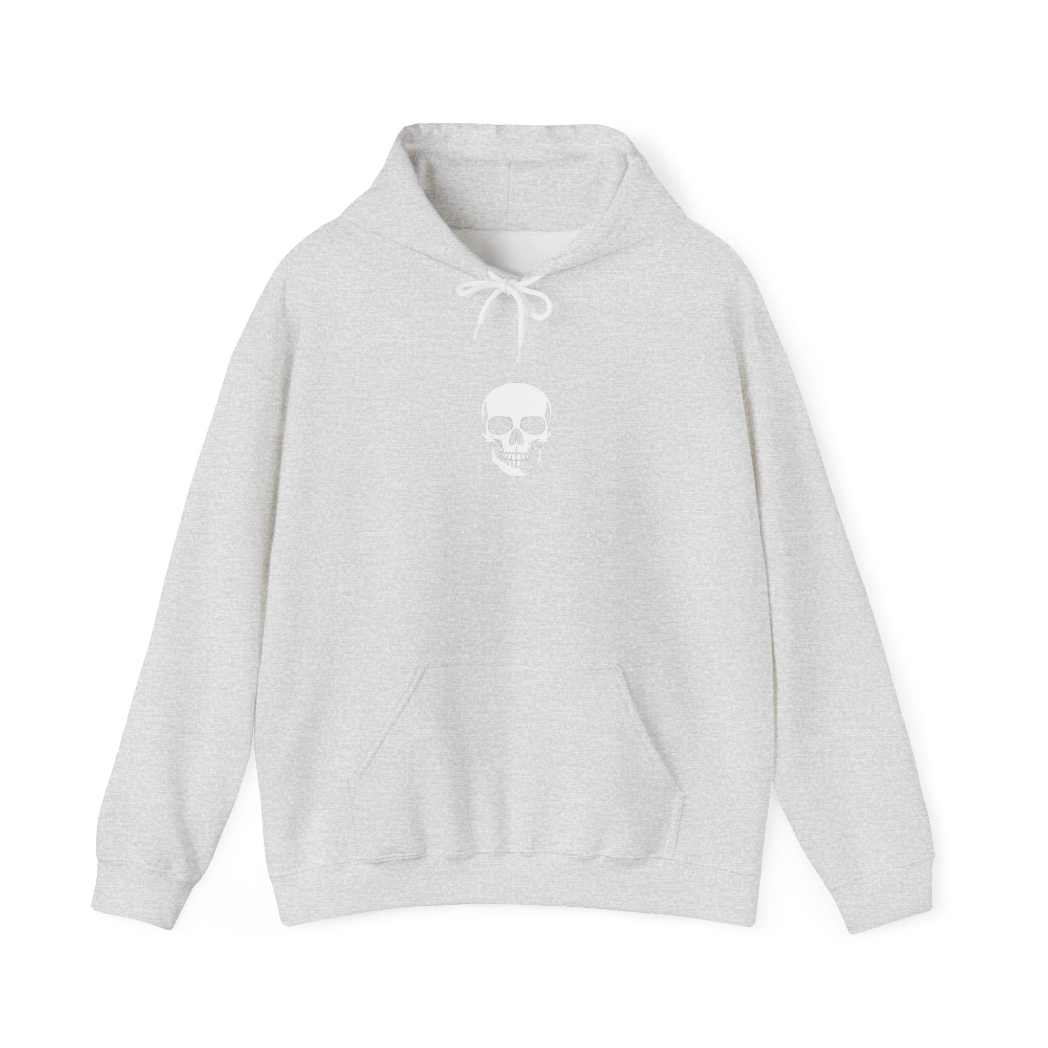 Minimal Skull Hoodie — Subtle White Skull Chest Design - Image 2