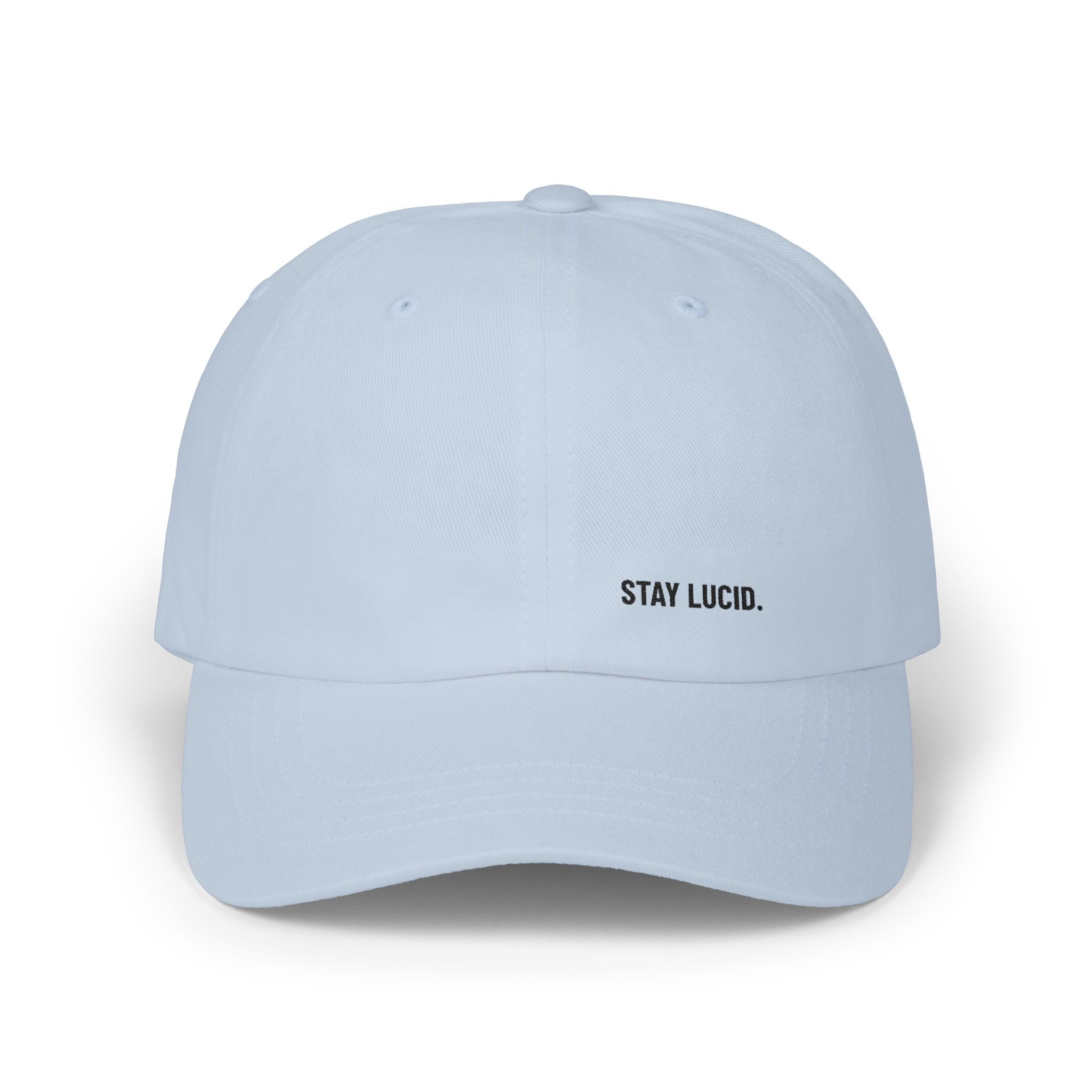 Stay Lucid Dad Cap — Minimal Embroidered White Baseball Hat - Image 17