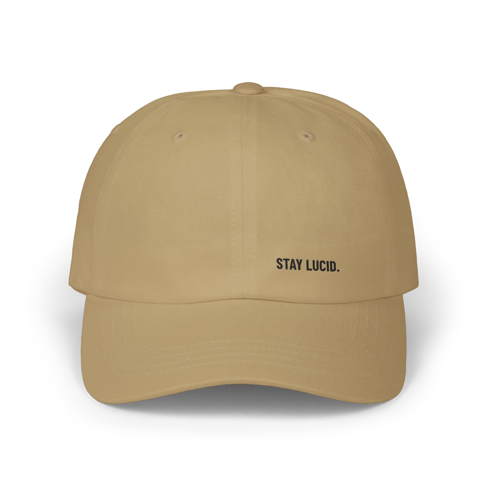 Stay Lucid Dad Cap — Minimal Embroidered White Baseball Hat - Image 9