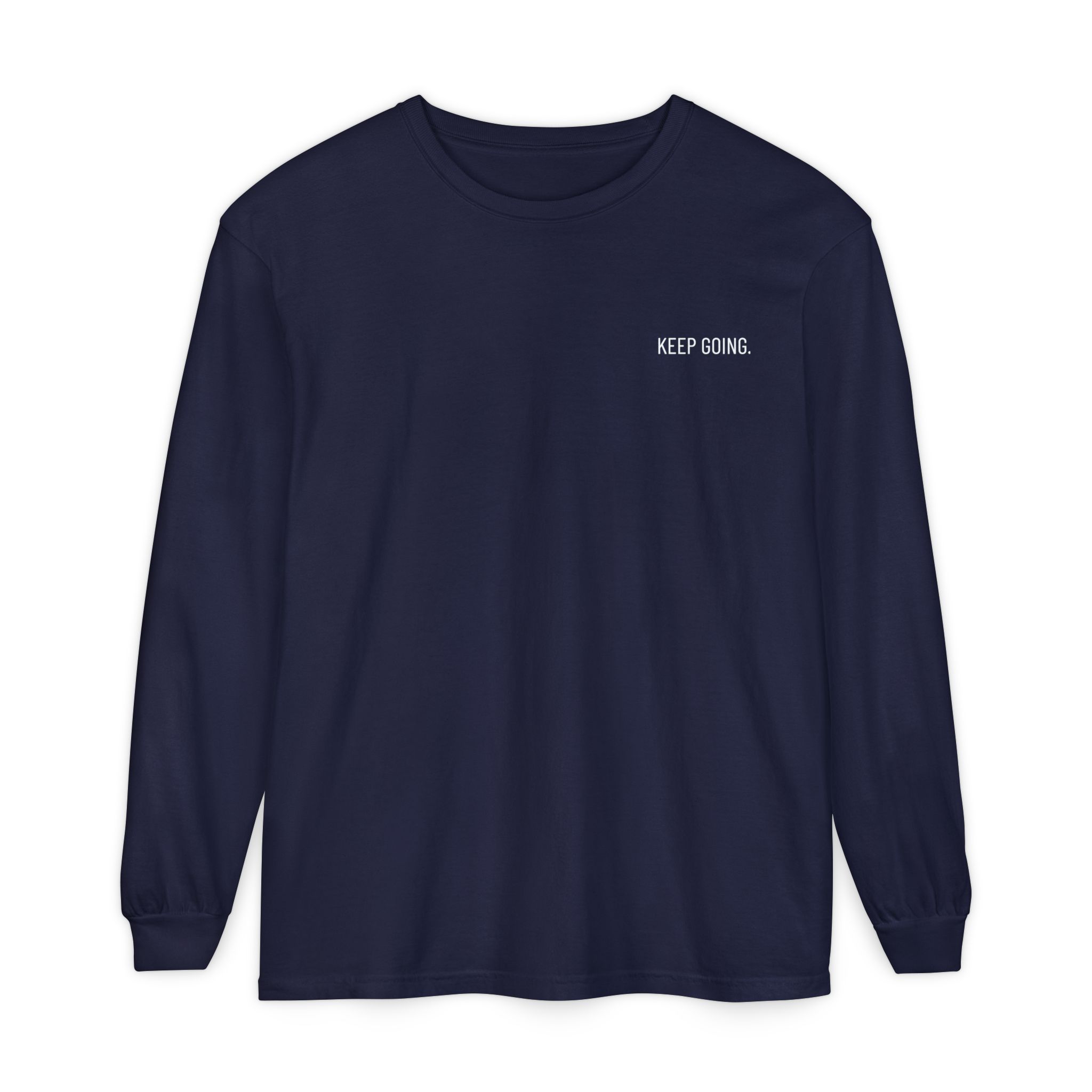 Skull Graphic Long Sleeve Tee — "Keep Going" Minimalist Motivation - Image 12