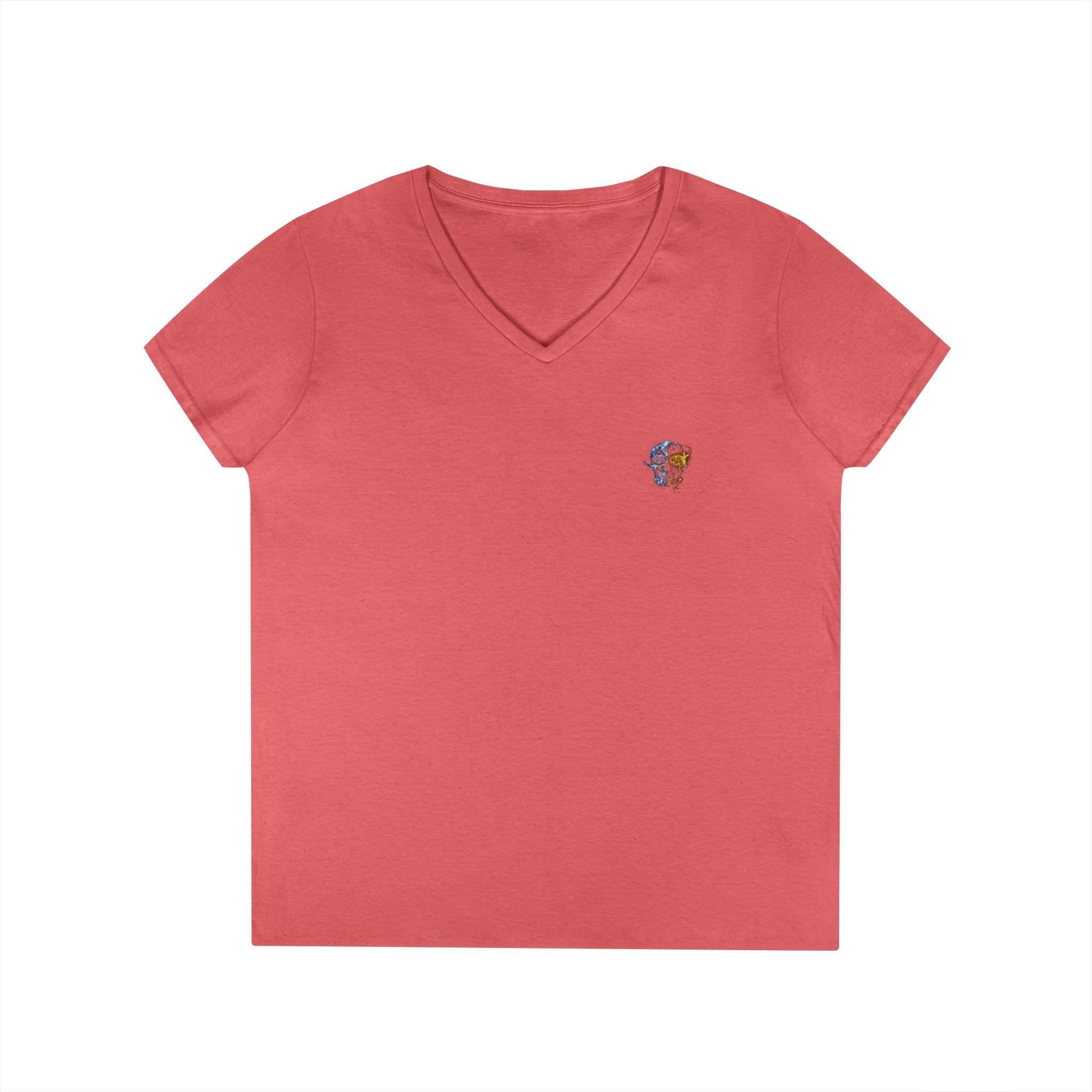 Mini Floral Skull V-Neck Tee — Women's Casual Graphic T-Shirt - Image 5