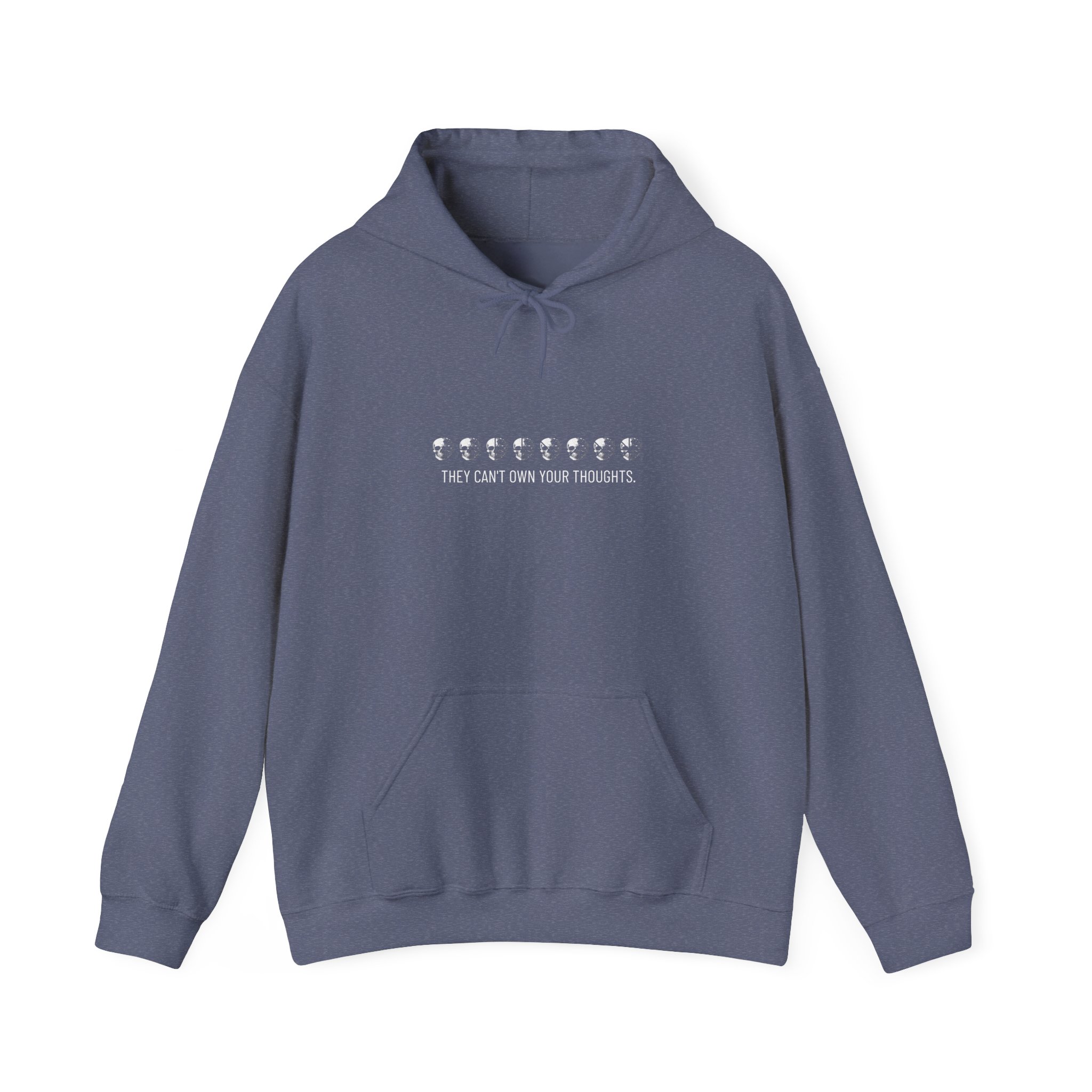 Hoodie — "They Can't Own Your Thoughts" Gothic Skull Graphic Hoodie - Image 34