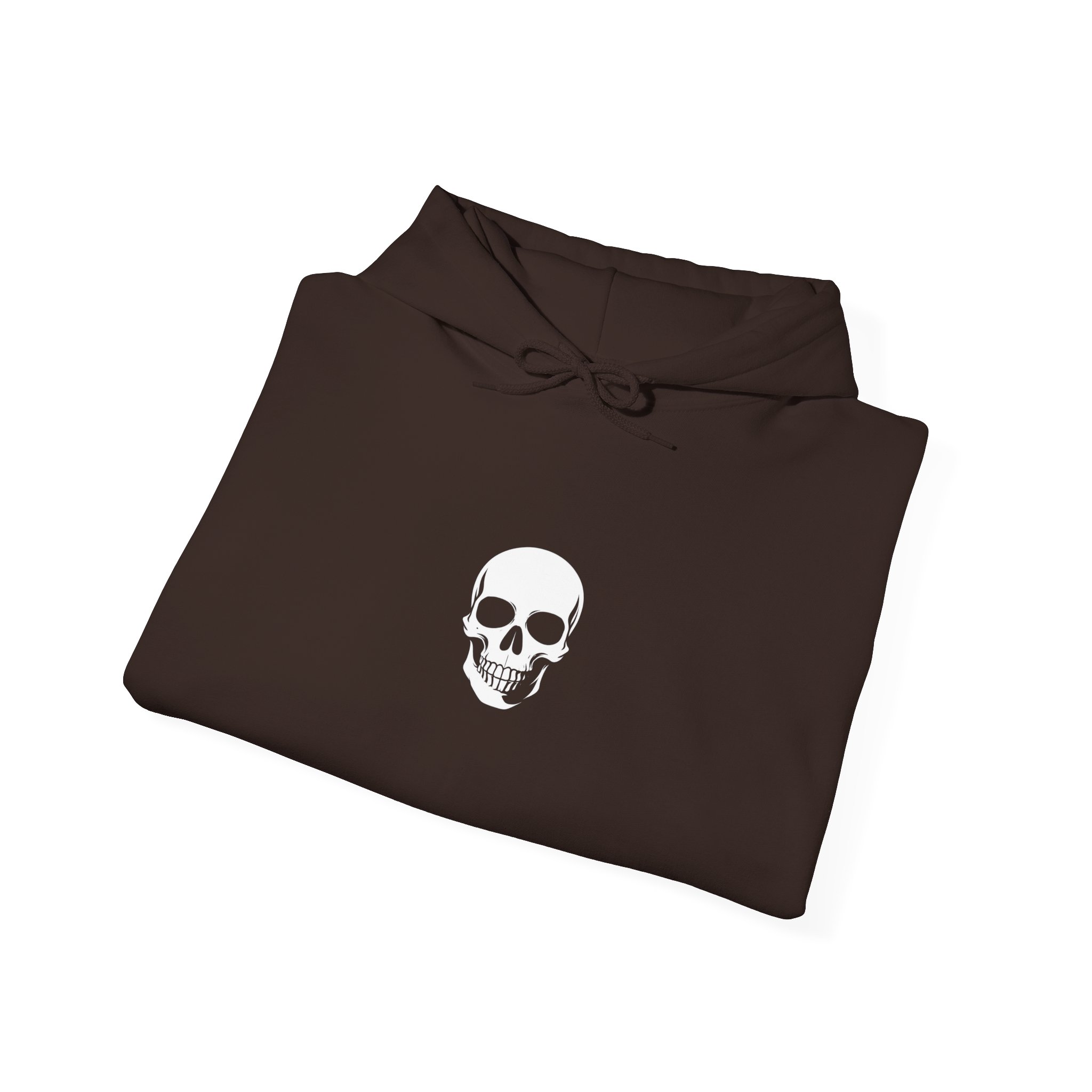 Minimal Skull Hoodie — Subtle White Skull Chest Design - Image 25