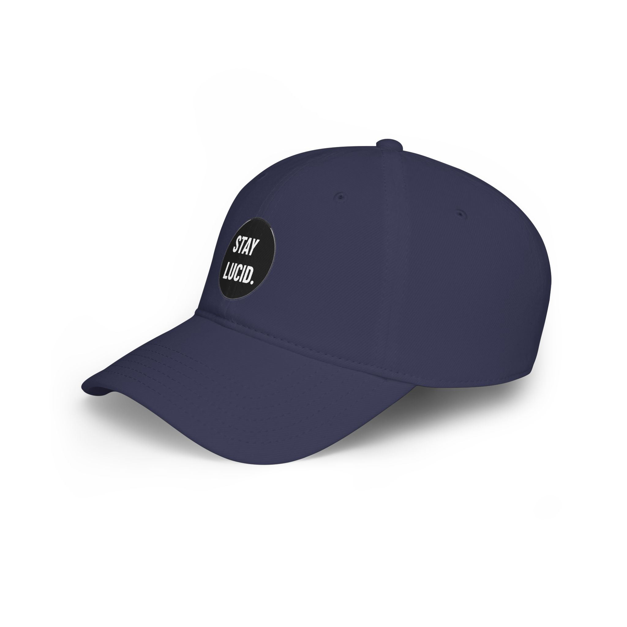 Stay Lucid Baseball Cap – Low Profile Red Hat with Retro Circle Text - Image 20