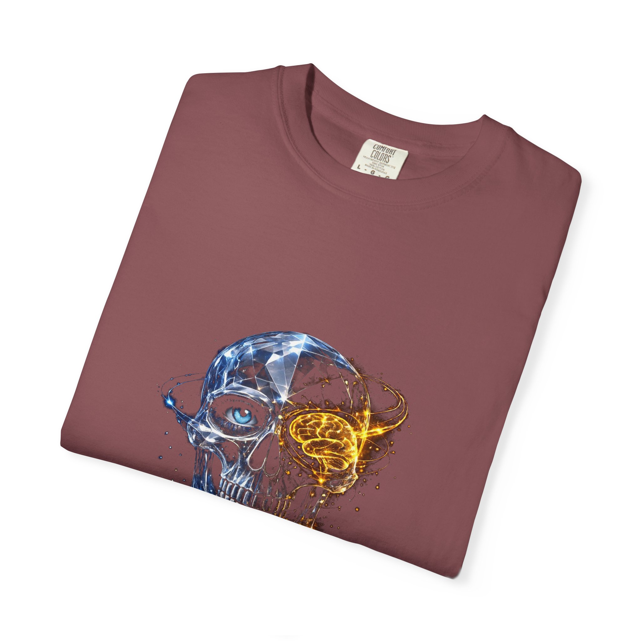 Skull and Rose Art Tee — Watercolor Skull Graphic T-Shirt - Image 13