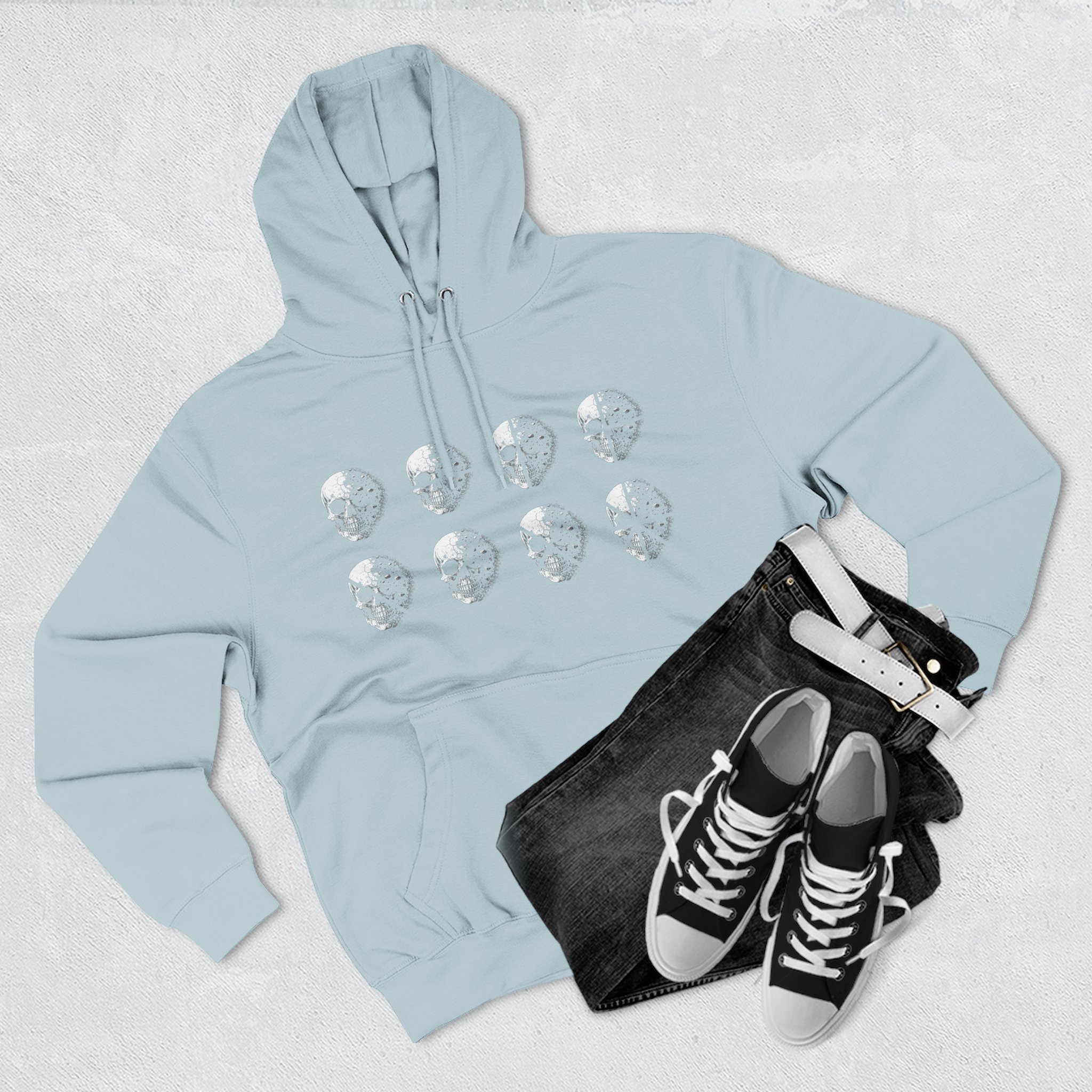 Stay Lucid Hoodie — Minimal Lunar Skull Graphic Pullover - Image 35