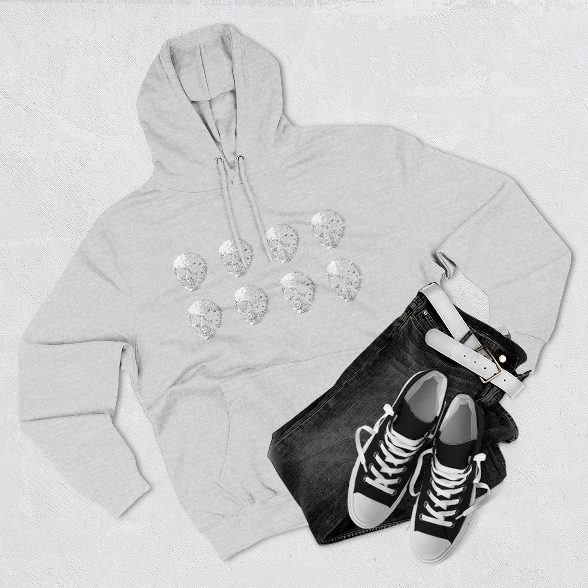 Stay Lucid Hoodie — Minimal Lunar Skull Graphic Pullover - Image 7