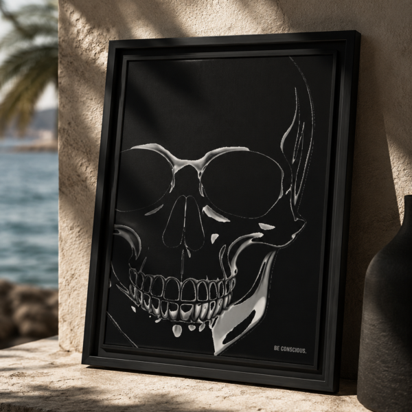 Skull Black Gothic Canvas