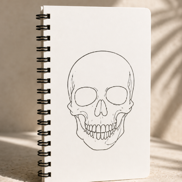 Skull White Notebook