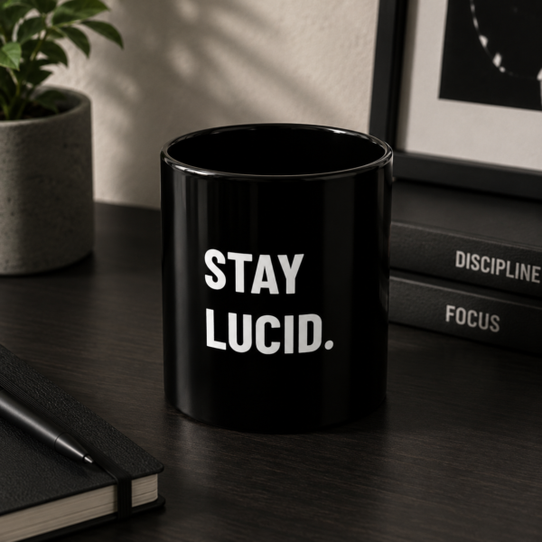 Stay Lucid. Black Coffee Mug