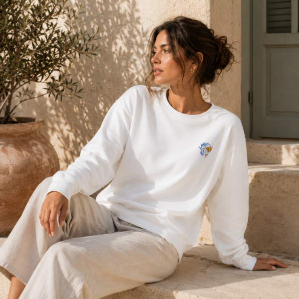 Minimalist Ice Cream Cone Sweatshirt – Cute Small Chest Graphic Cozy Crewneck