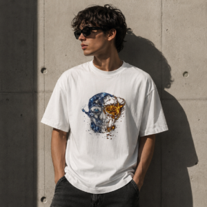 Skull and Rose Art Tee — Watercolor Skull Graphic T-Shirt