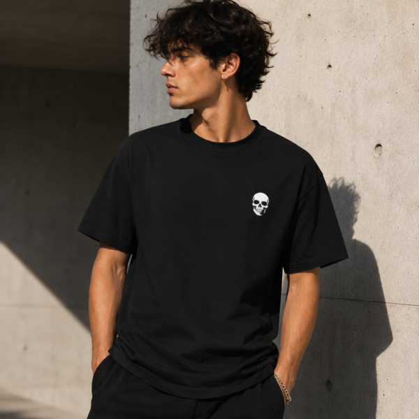 Black Minimal Skull T-Shirt