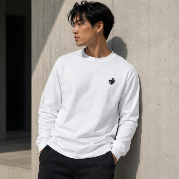 Minimal Heart Patch Long Sleeve Tee