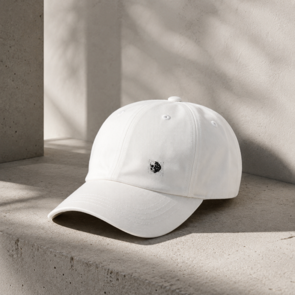 Embroidered Heart Dad Cap – Minimal White Baseball Hat