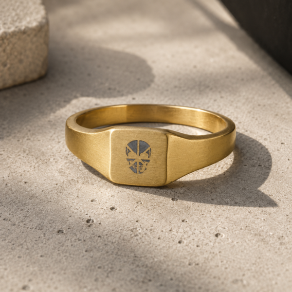 Engraved Square Signet Ring