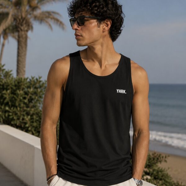 Think. Minimalist Black Tank Top