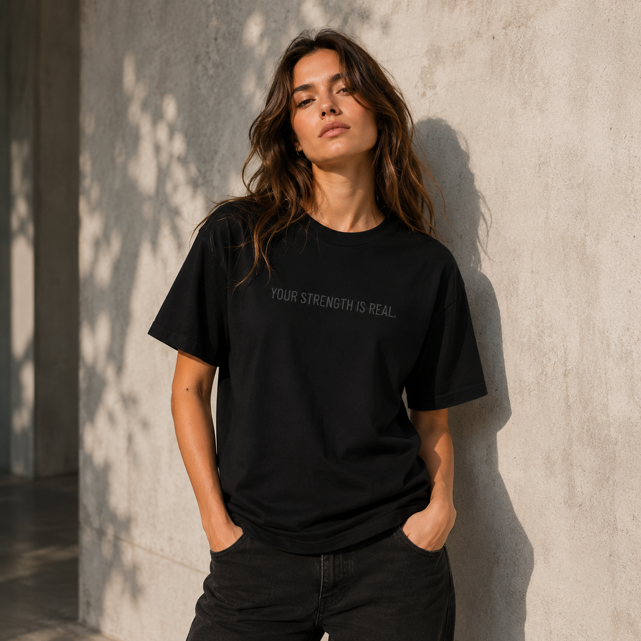 Motivational T-Shirt — “Your Strength Is Real” Solar Eclipse Graphic