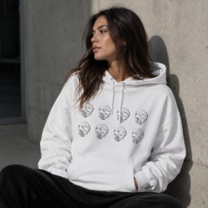 Stay Lucid Hoodie — Minimal Lunar Skull Graphic Pullover