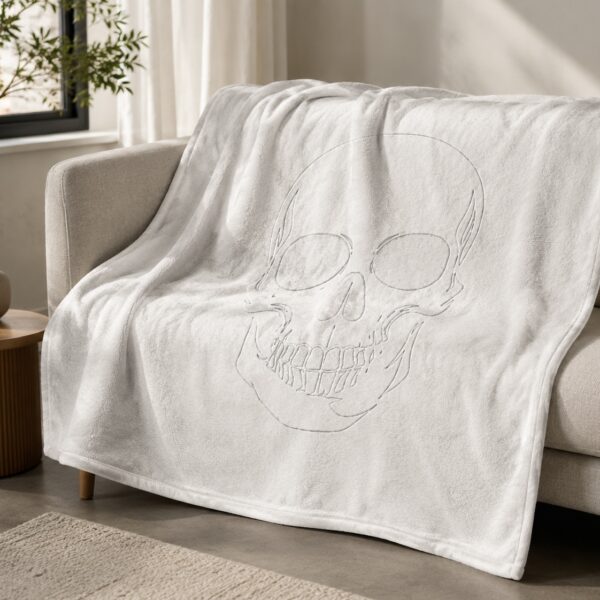Sketched Skull Plush Blanket